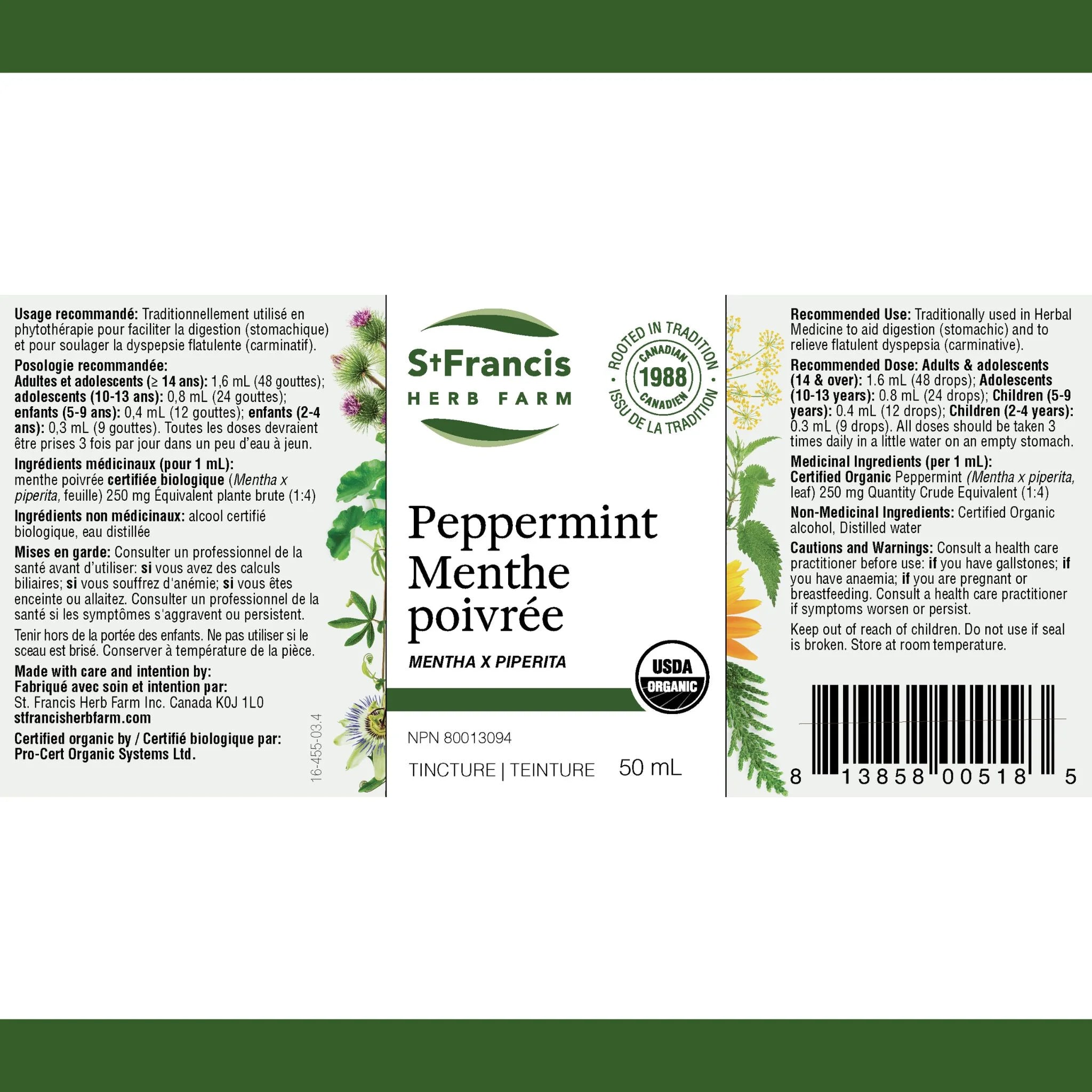 St. Francis Herb Peppermint 50ml - Nature's Source Inc