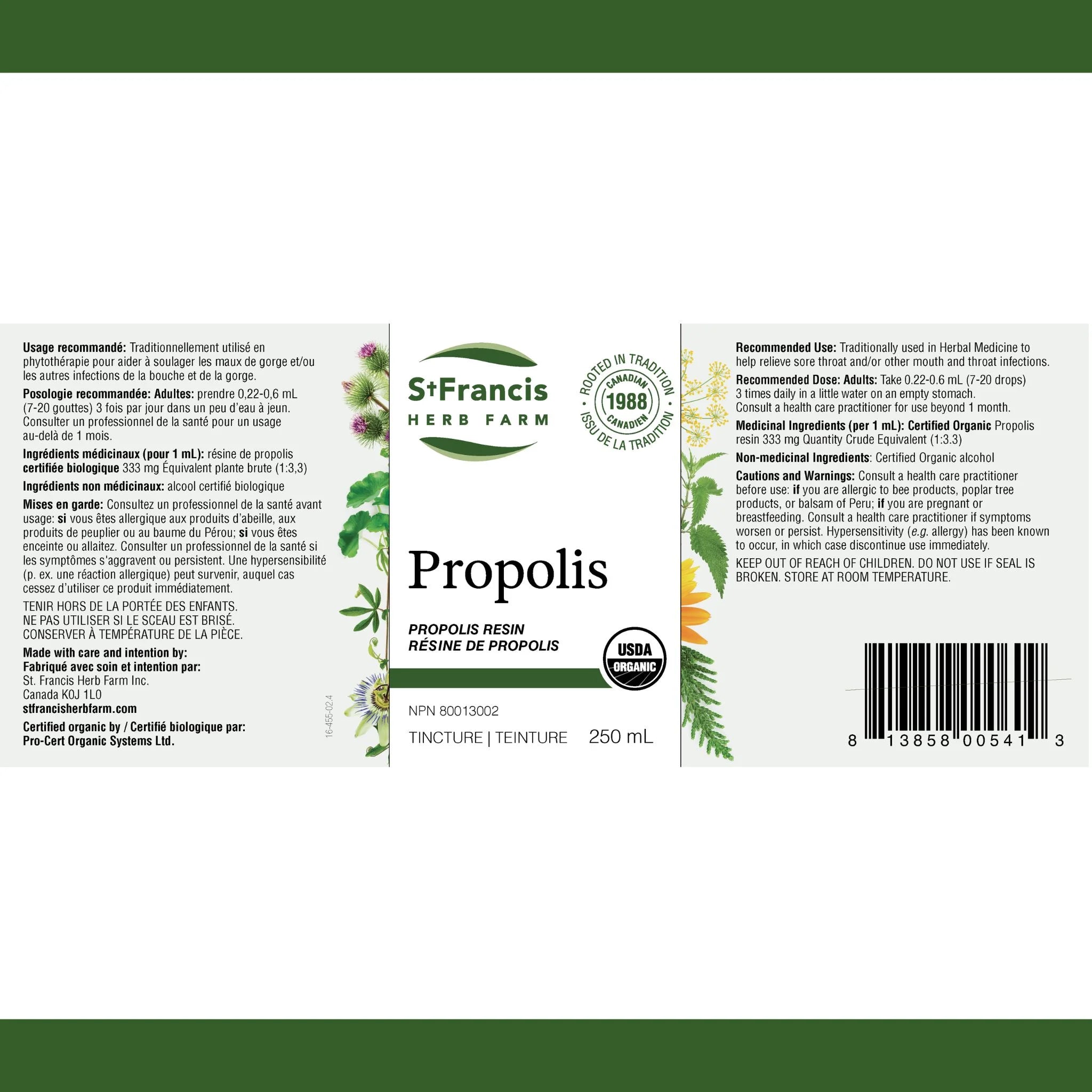 St. Francis Herb Propolis 250ml - Nature's Source Inc
