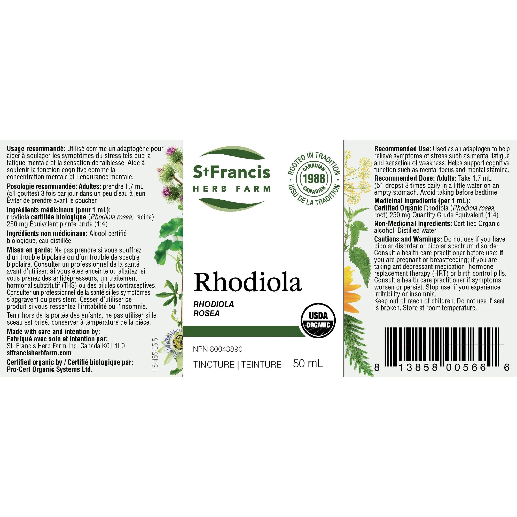 St. Francis Herb Rhodiola 50 ml - Nature's Source Inc