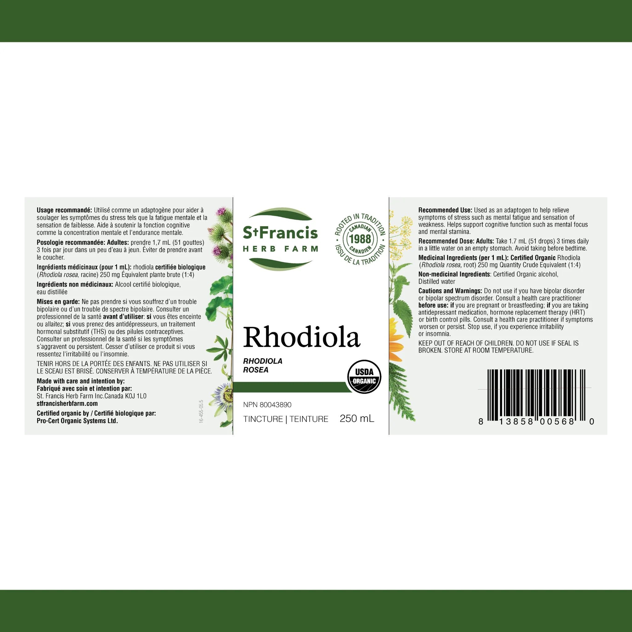 St. Francis Herb Rhodiola 250ml - Nature's Source Inc