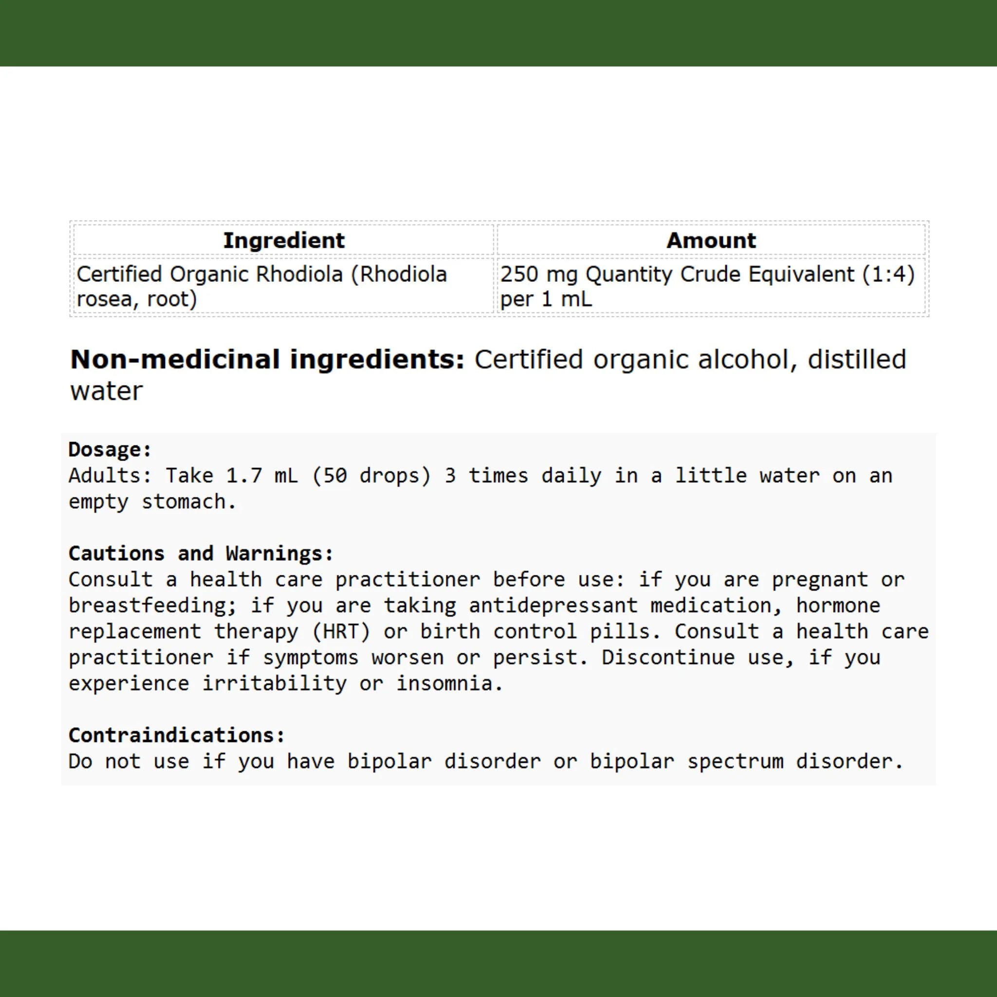 St. Francis Herb Rhodiola 250ml - Nature's Source Inc