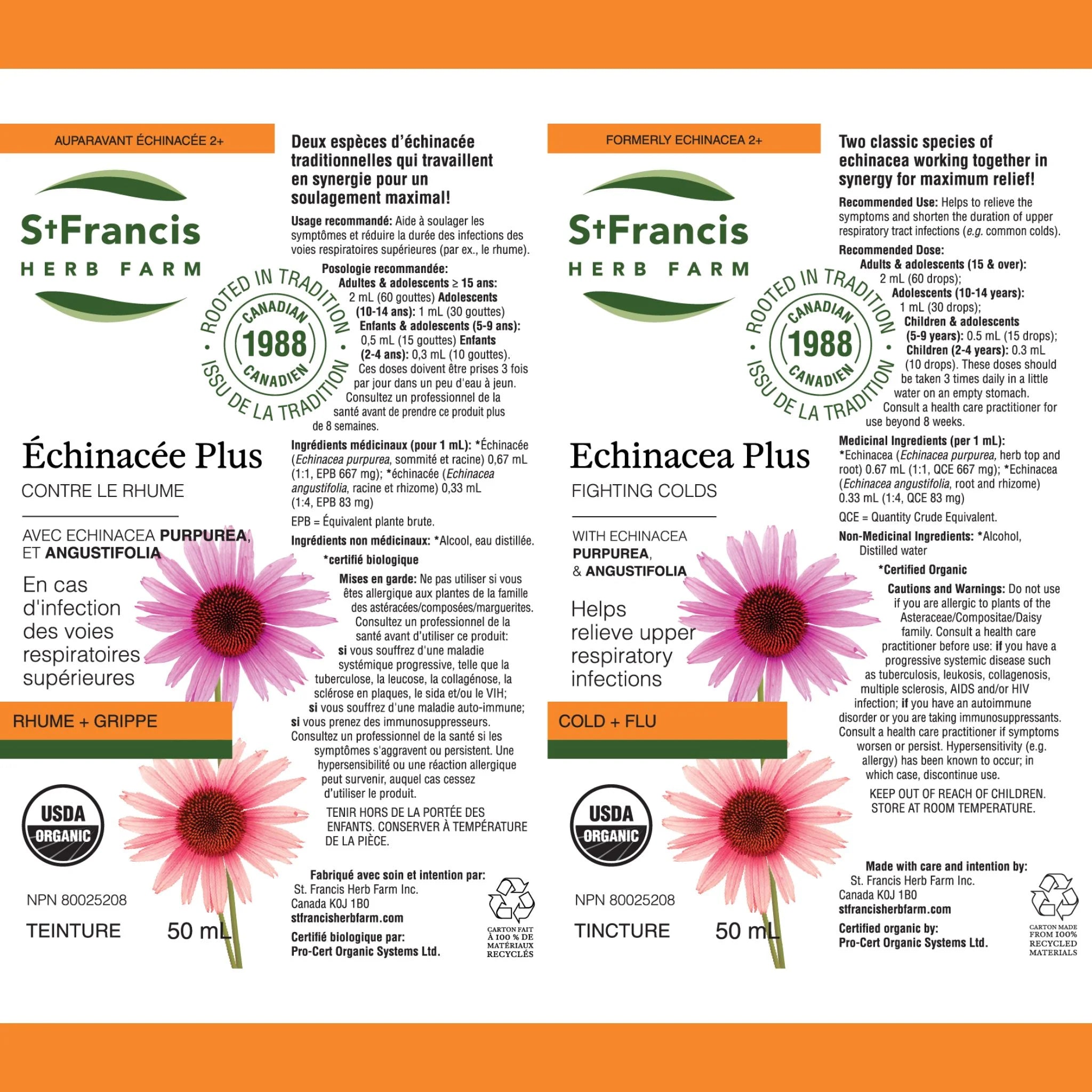 St. Francis Herb Echinacea Plus 50ml - Nature's Source Inc