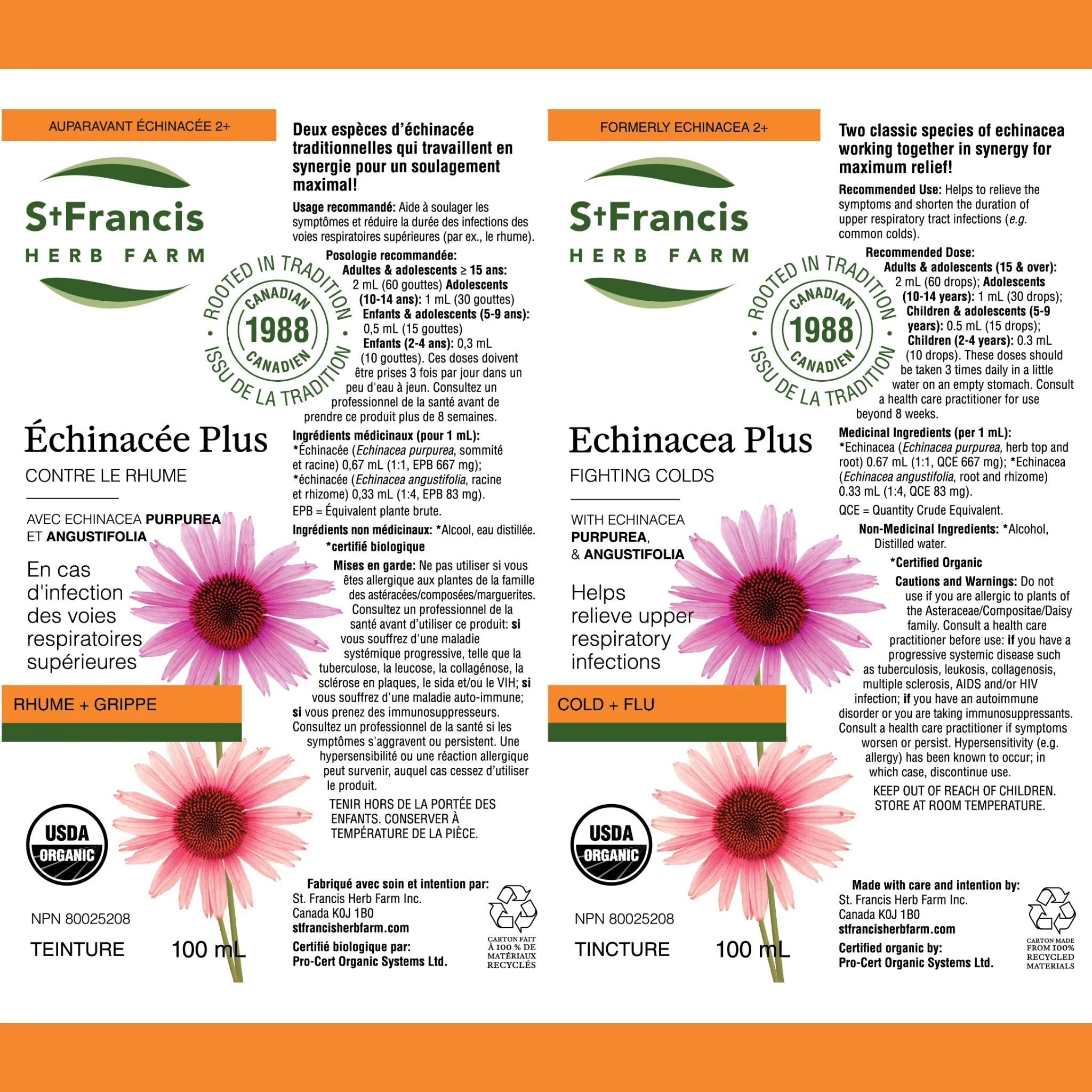 St. Francis Herb Echinacea Plus 100ml - Nature's Source Inc