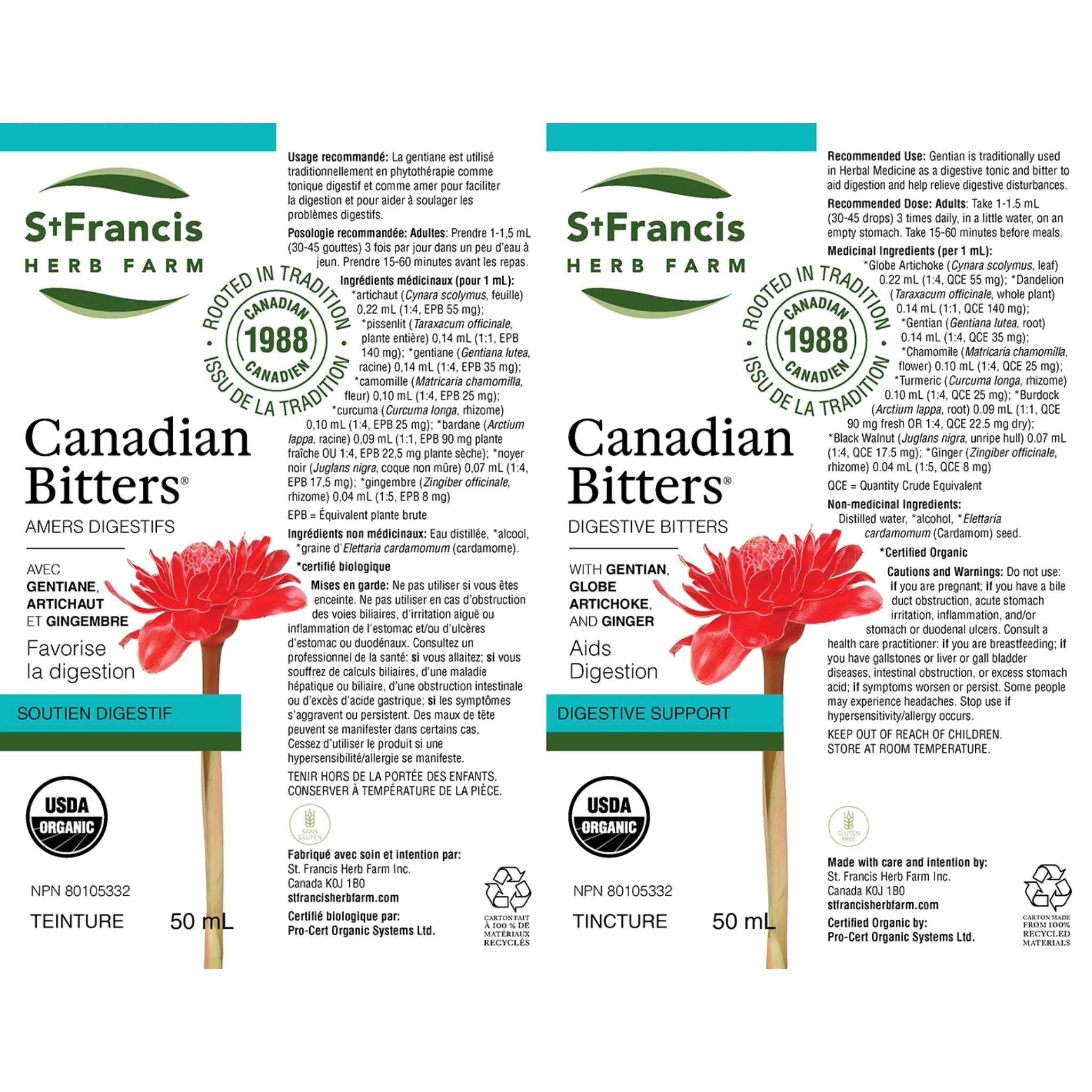 St. Francis Herb Canadian Bitters 50ml - Nature's Source Inc