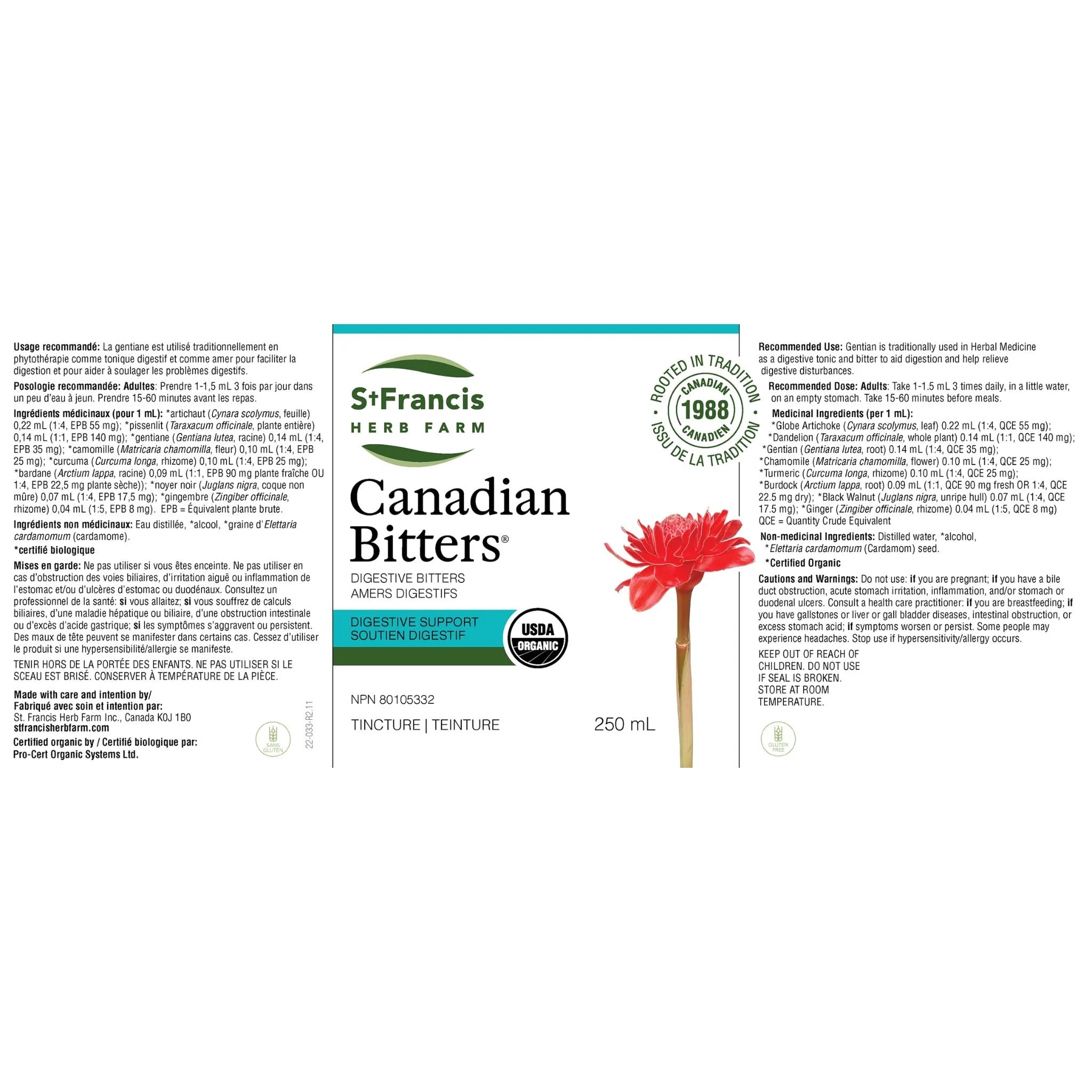 St. Francis Herb Canadian Bitters 250ml - Nature's Source Inc