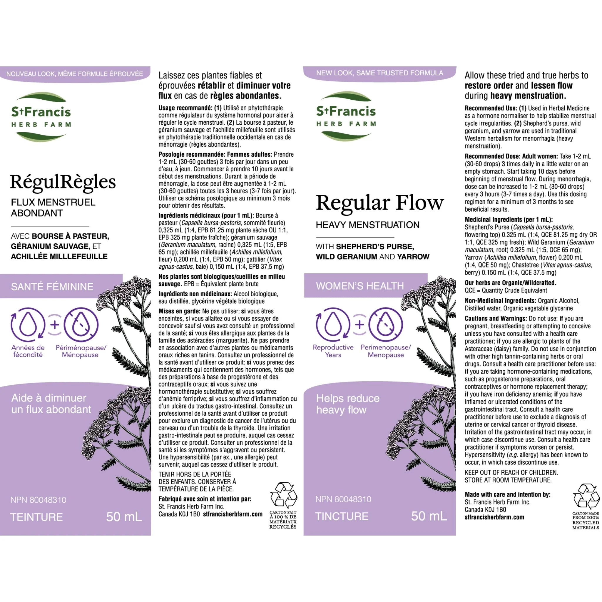 St. Francis Herb Regular Flow 50ml - Nature's Source Inc