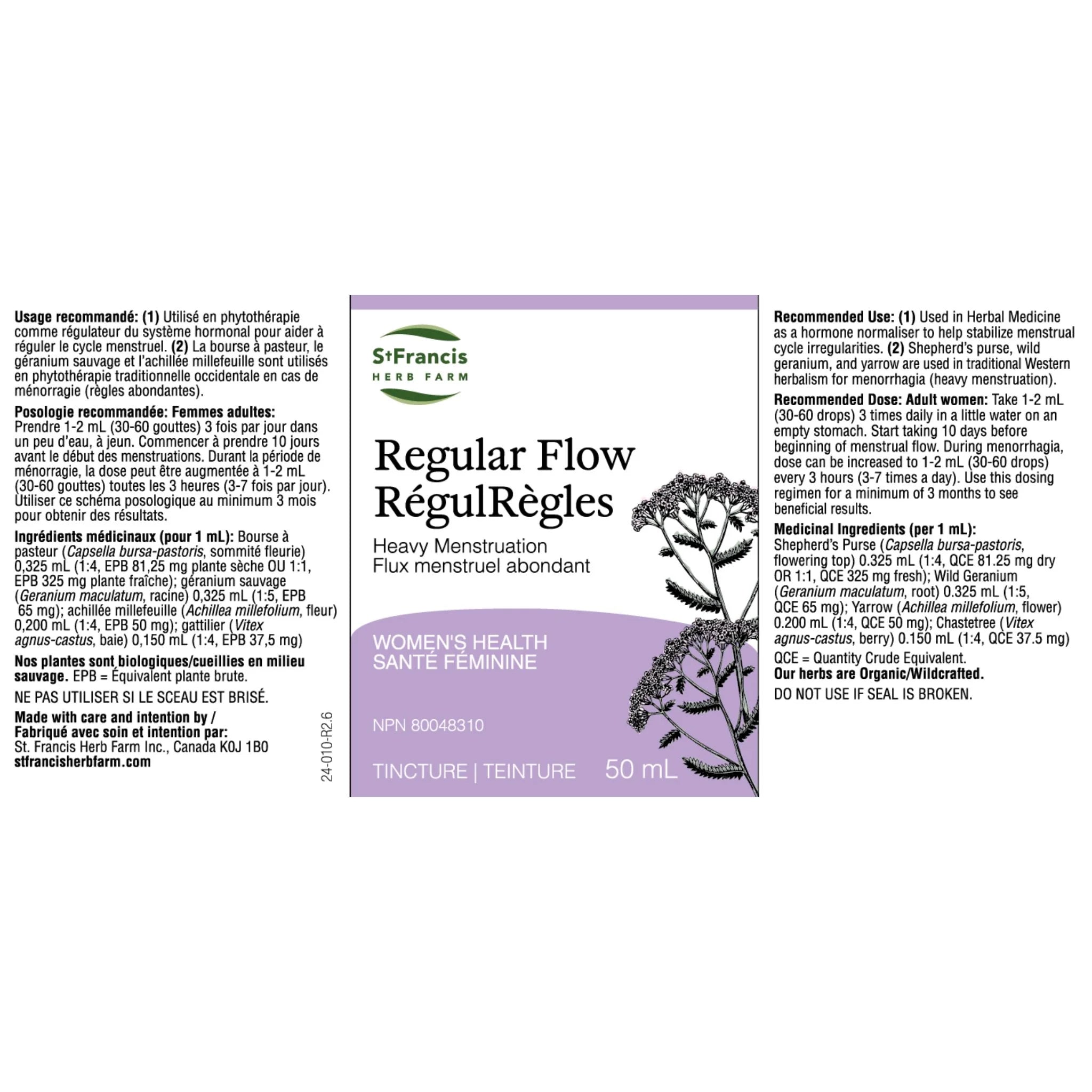 St. Francis Herb Regular Flow 50ml - Nature's Source Inc
