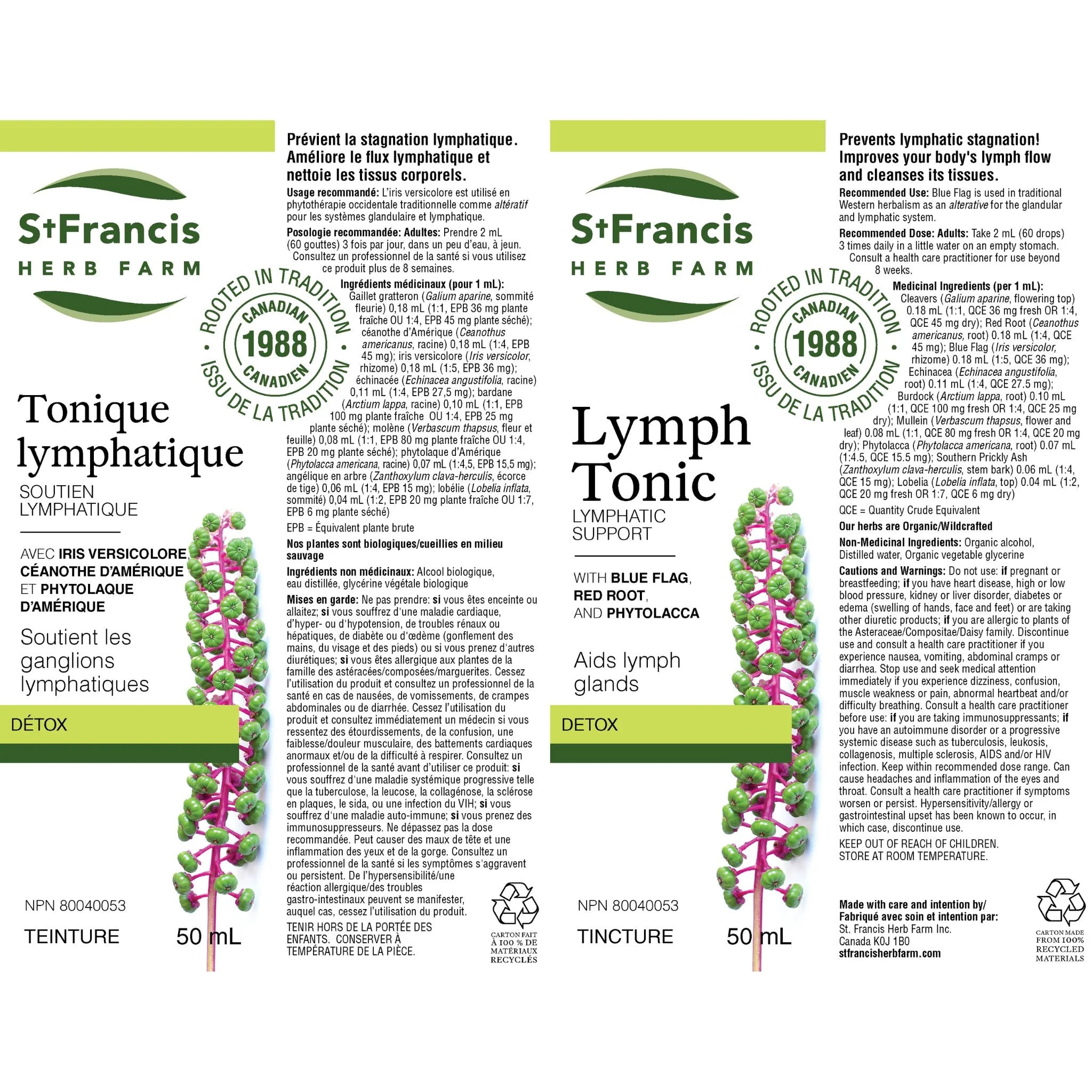 St. Francis Lymph Tonic Laprinol 50ml - Nature's Source Inc