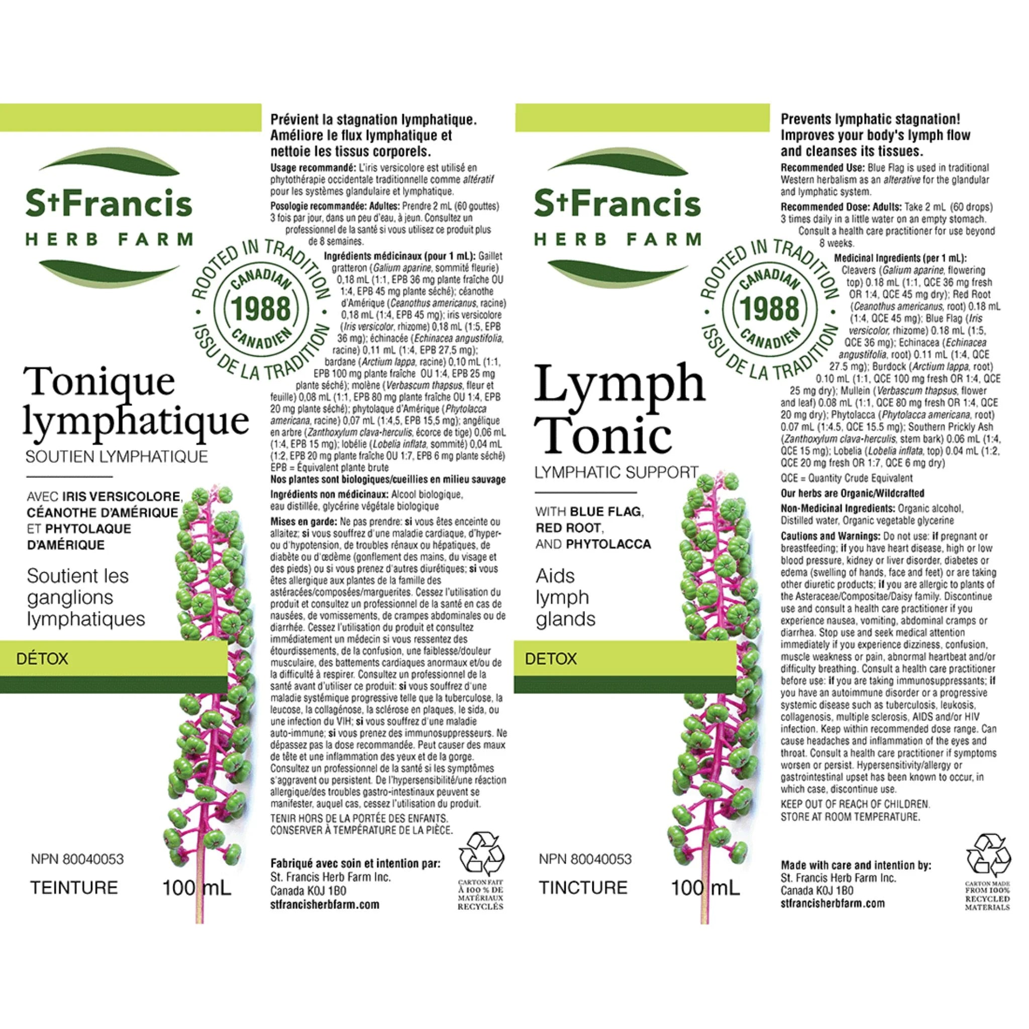 St. Francis Herb Lymph Tonic (Laprinol) 100ml - Nature's Source Inc