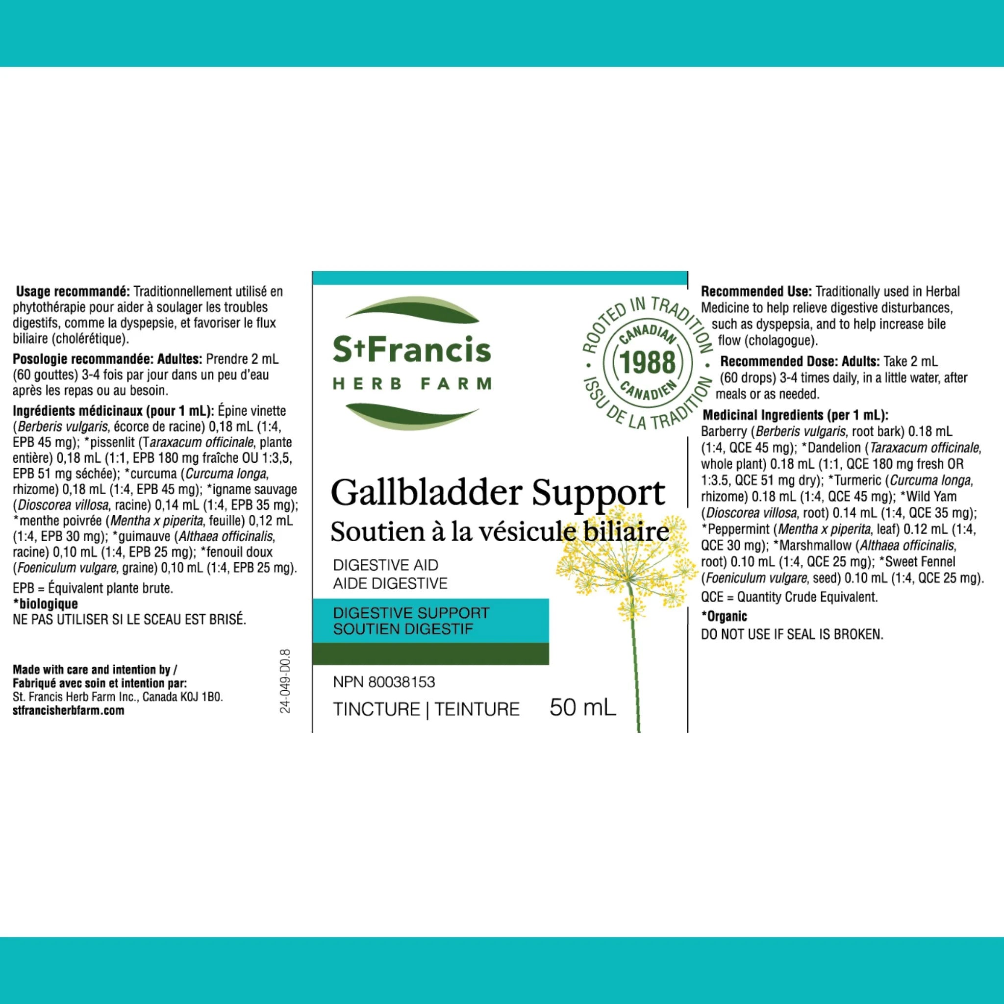 St. Francis Herb Gallbladder Support (Kolesist) 50ml - Nature's Source Inc