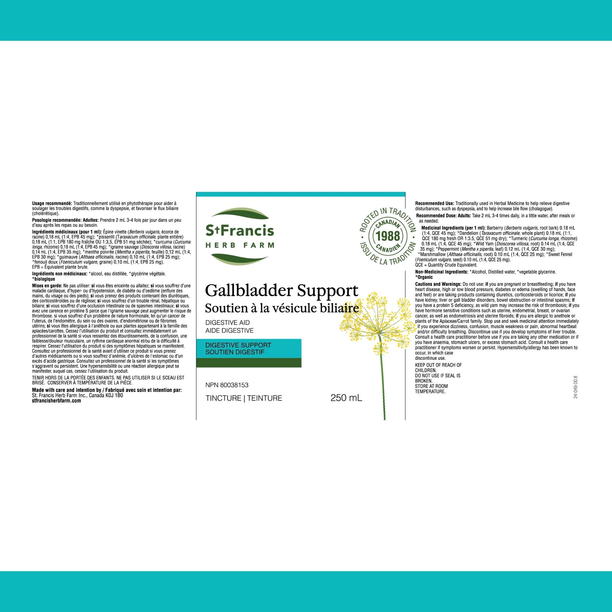 St. Francis Herb GallBladder Support (Kolesist) 250ml - Nature's Source Inc