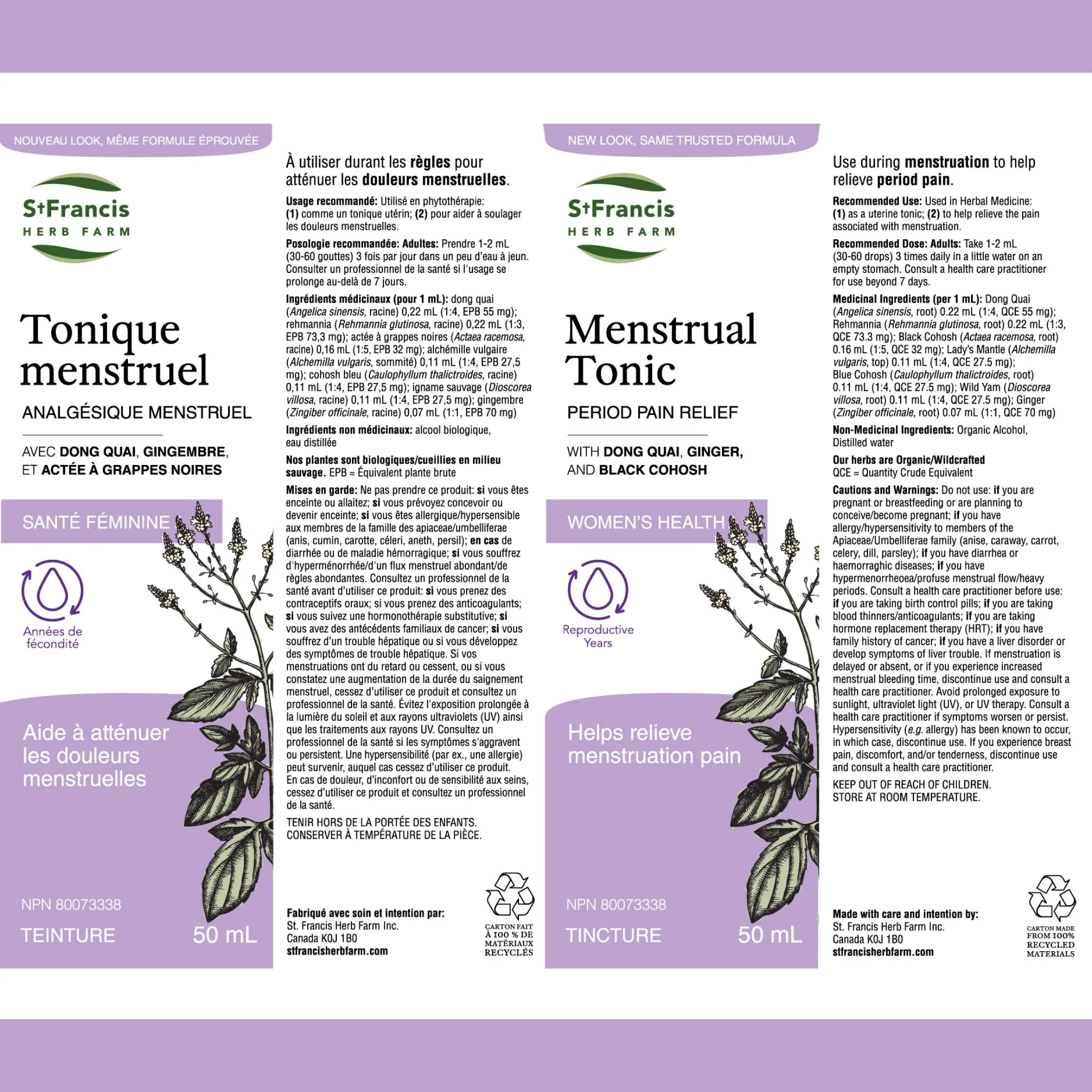 St. Francis Herb Menstrual Tonic 50ml - Nature's Source Inc