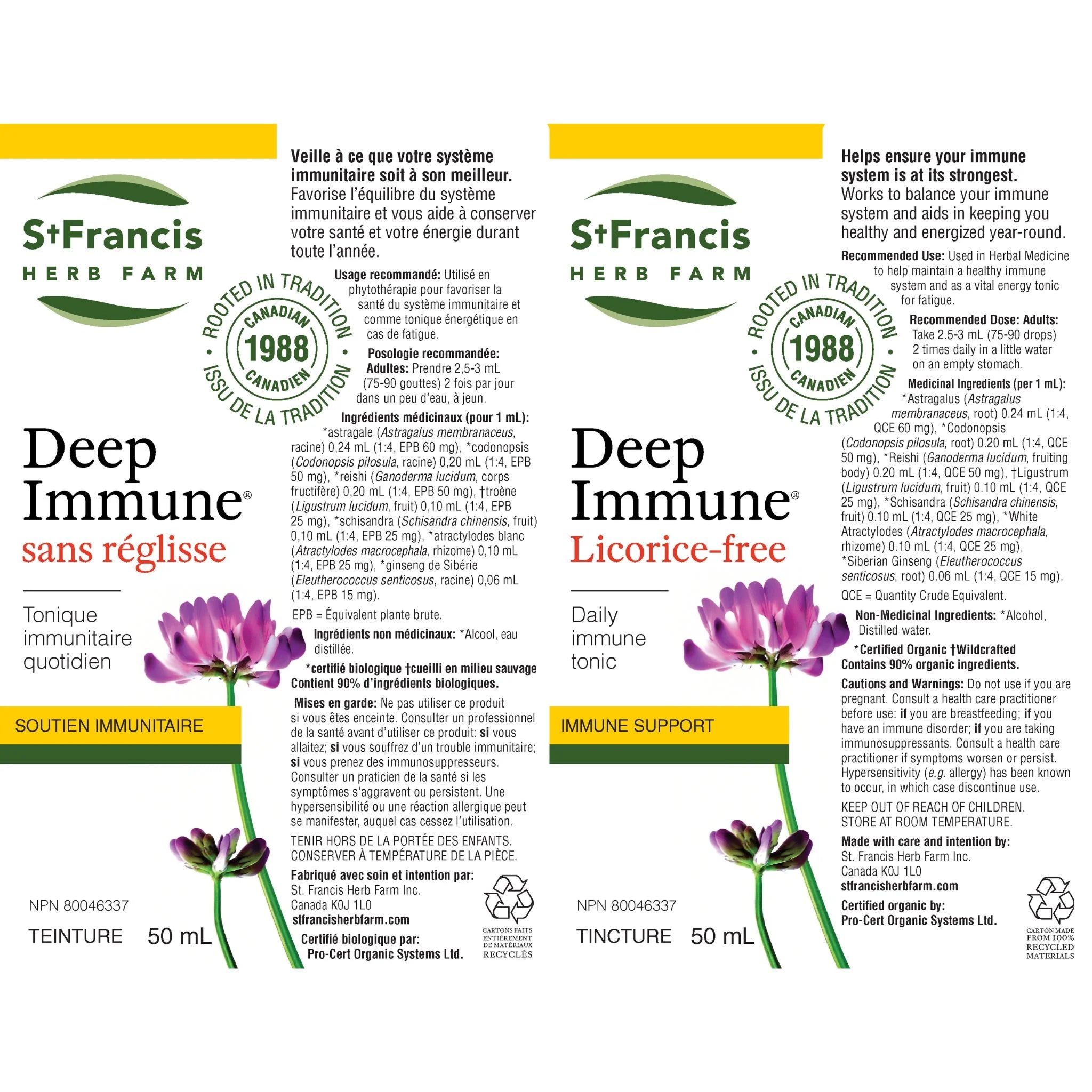 St. Francis Herb Deep Immune Licorice - free 50ml - Nature's Source Inc