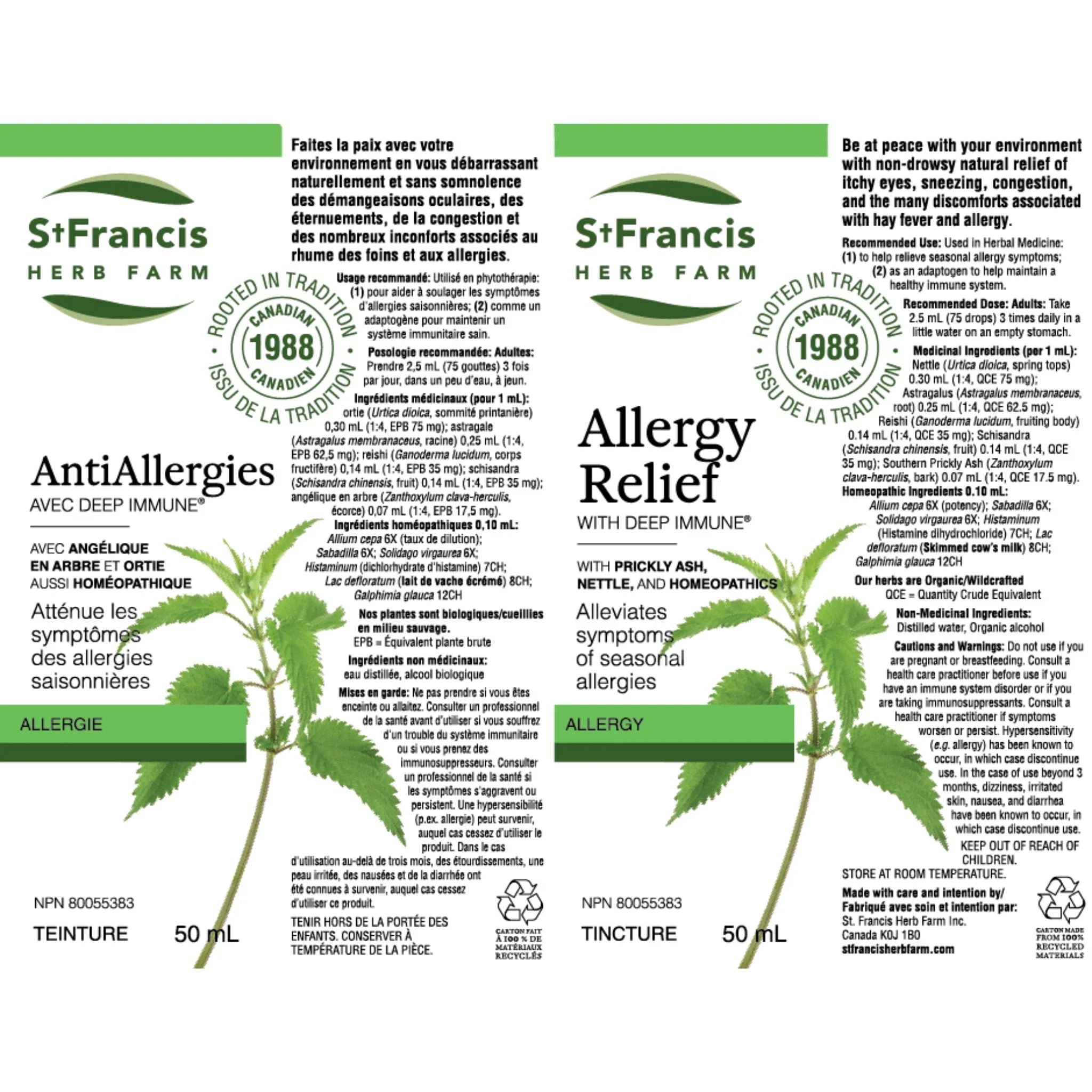 St. Francis Herb Farm Deep Immune for Allergies 50ml - Nature's Source Inc