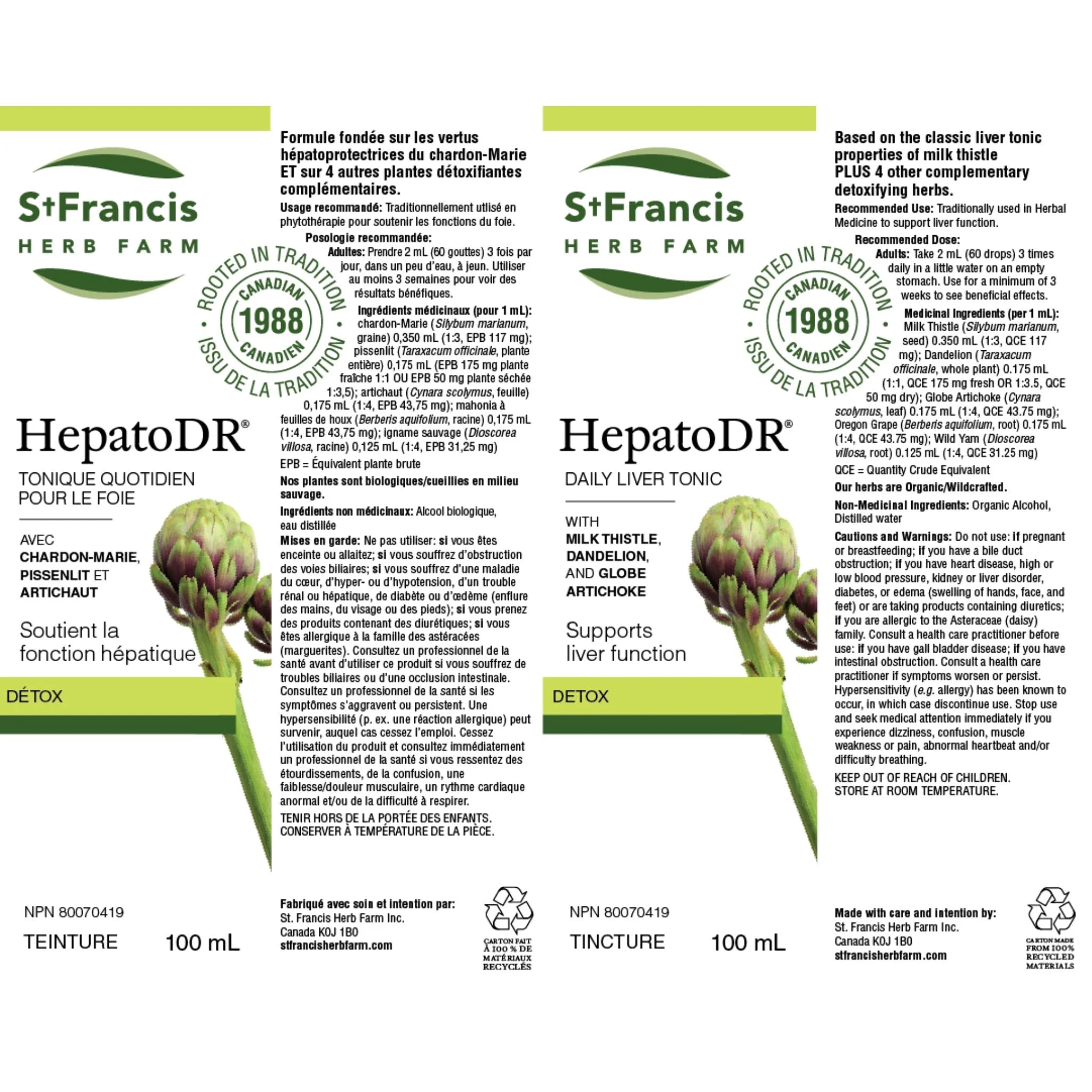 St. Francis Herb Farm Hepato DR 100ml - Nature's Source Inc