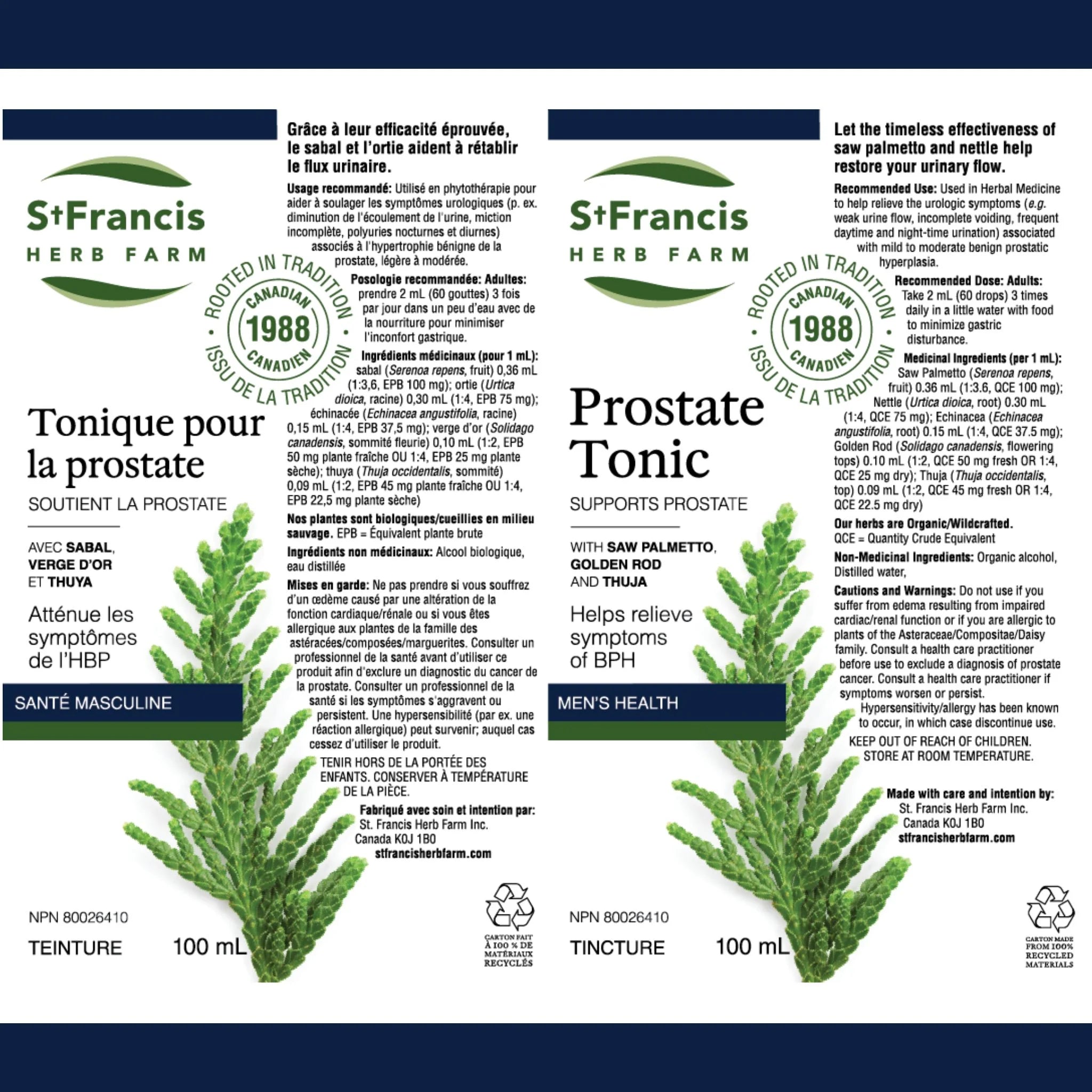 St. Francis Herb Prostate Tonic (Surtica) 100ml - Nature's Source Inc