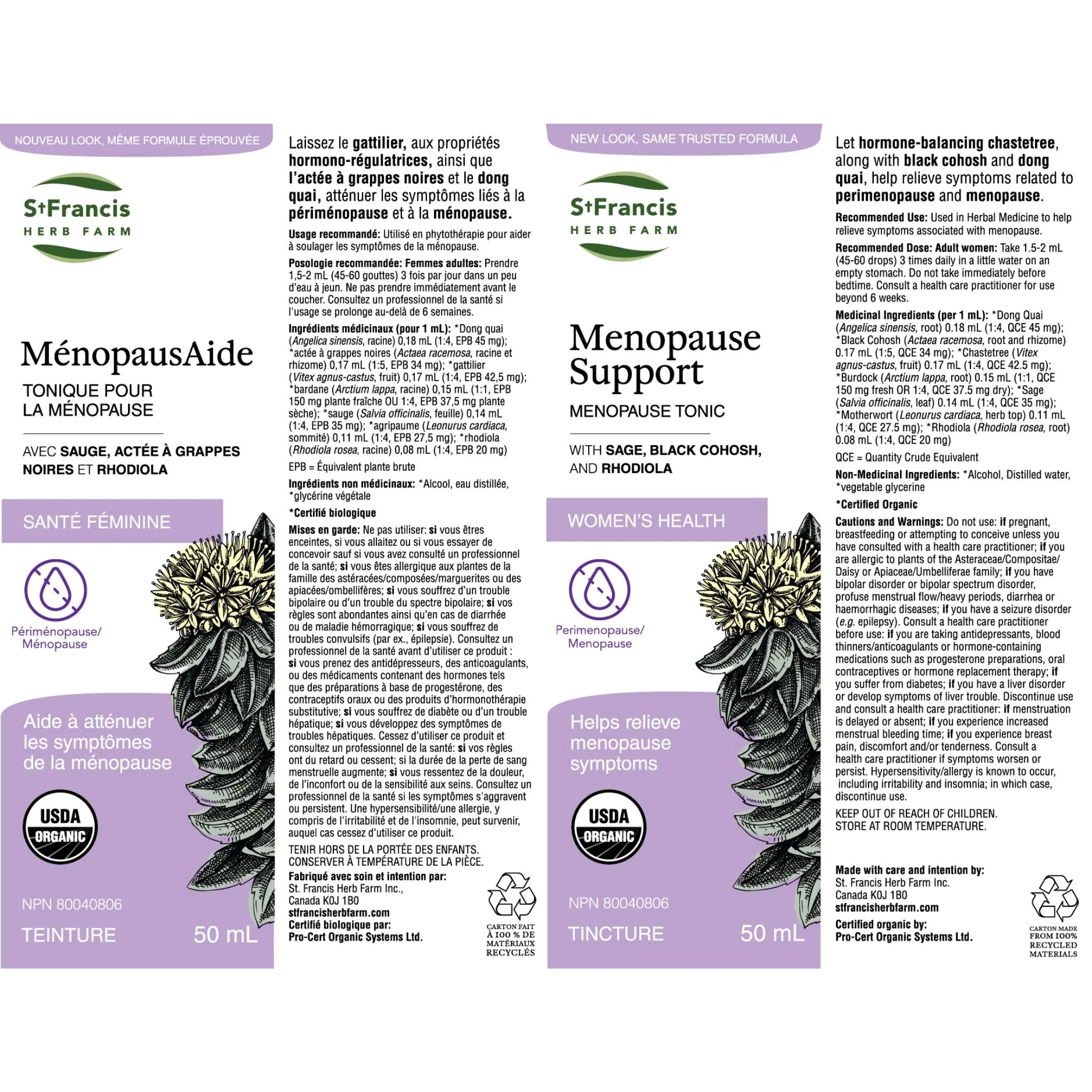 St. Francis Herb Farm Menopause Tonic 50ml - Nature's Source Inc