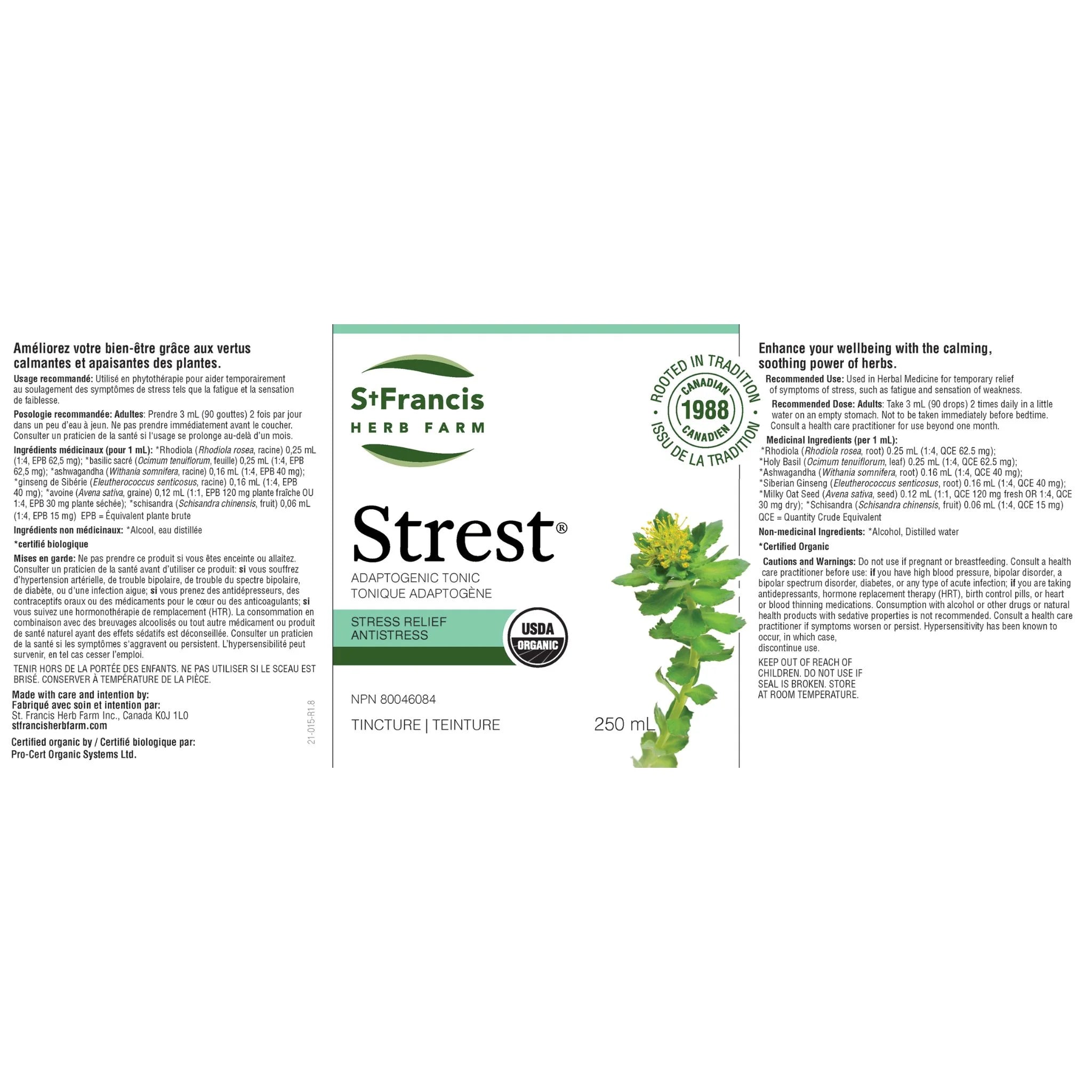 St. Francis Herb Strest 250ml - Nature's Source Inc