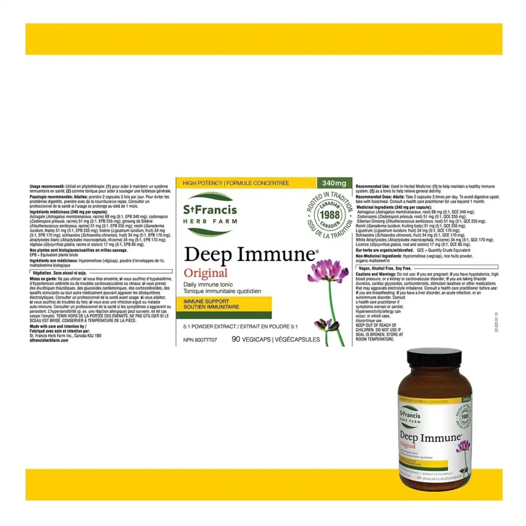 St. Francis Herb Deep Immune Tonic (5:1 Powder Extract) 90 Veg - Caps - Nature's Source Inc