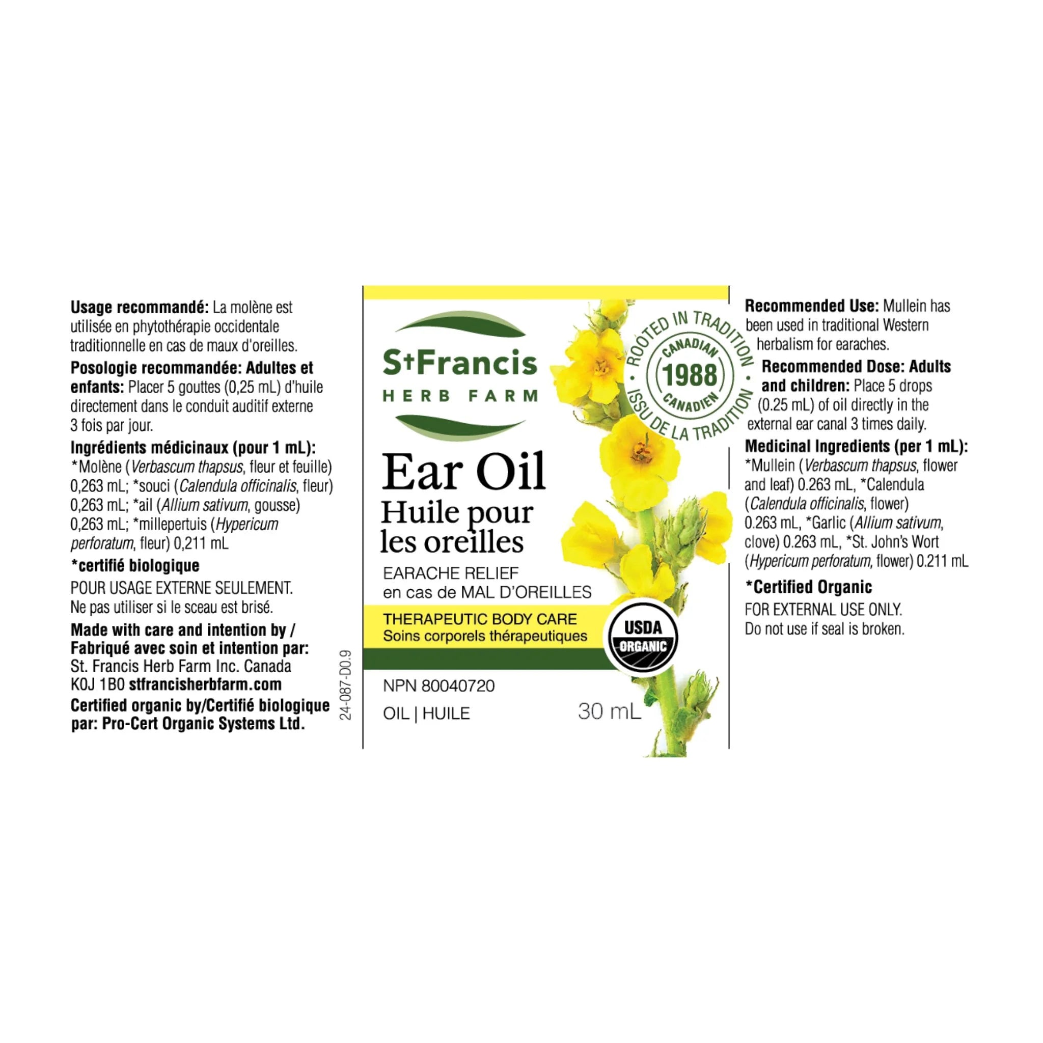 St. Francis Herb Farm Ear Oil 30ml - Nature's Source Inc