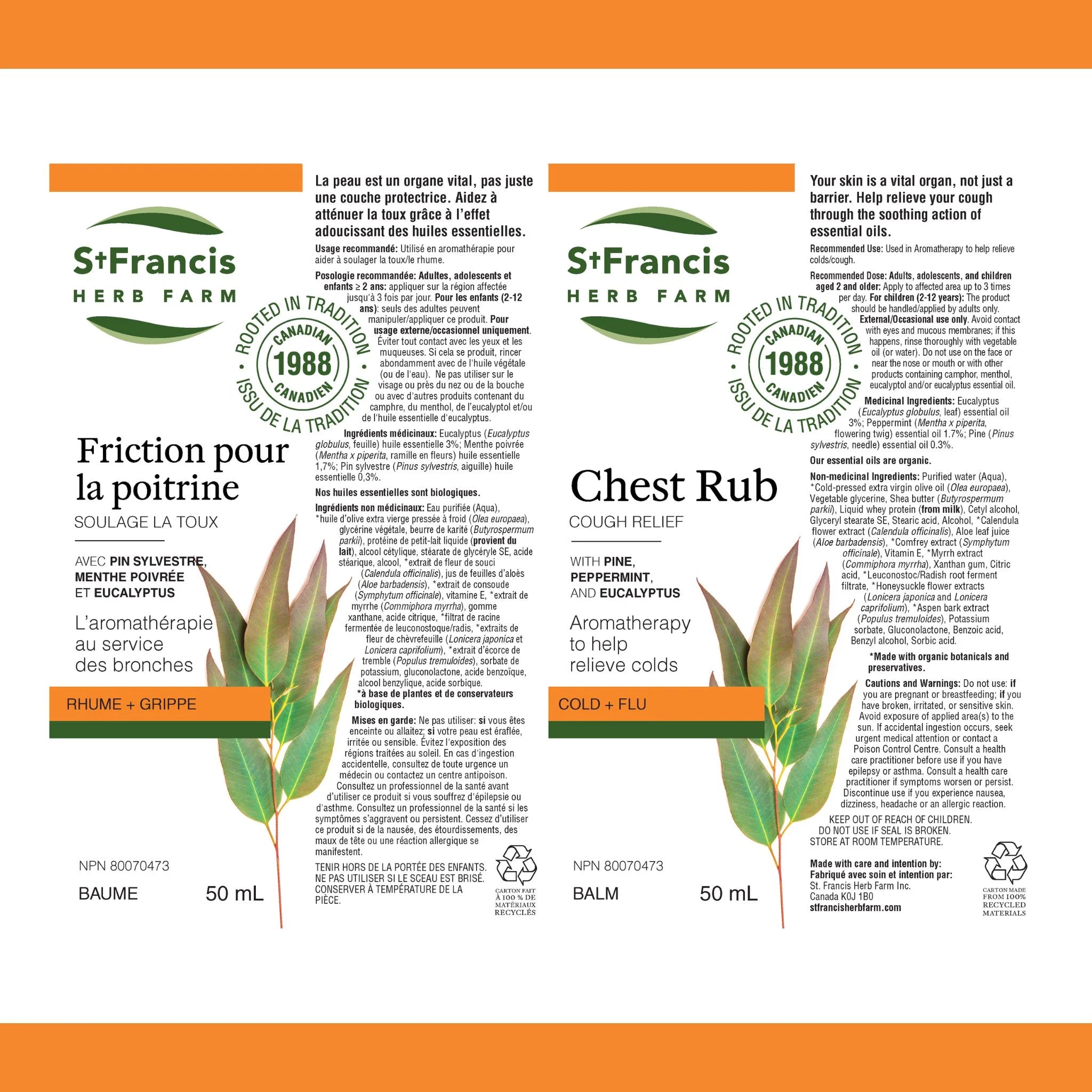 St. Francis Herb Chest Rub 50ml - Nature's Source Inc