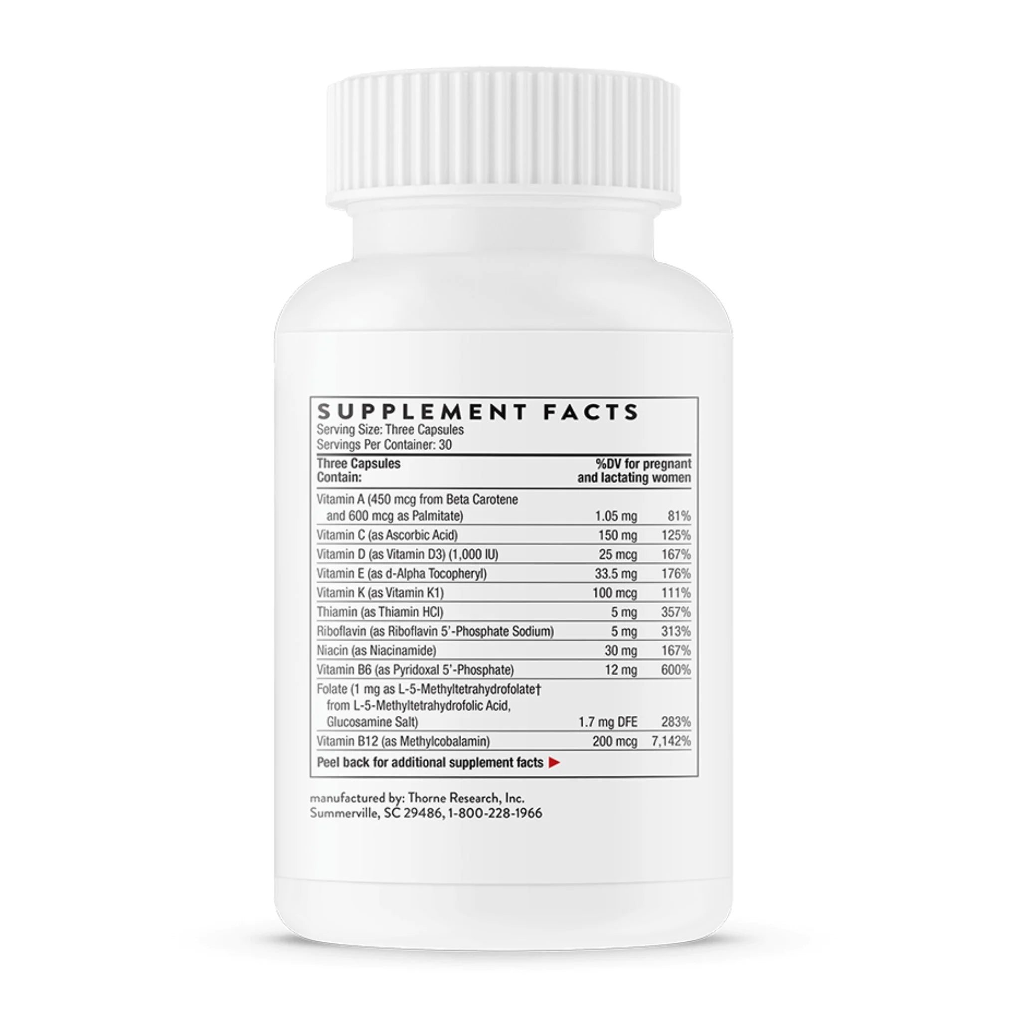 Thorne Research Basic Prenatal 90 Capsules - Nature's Source Inc