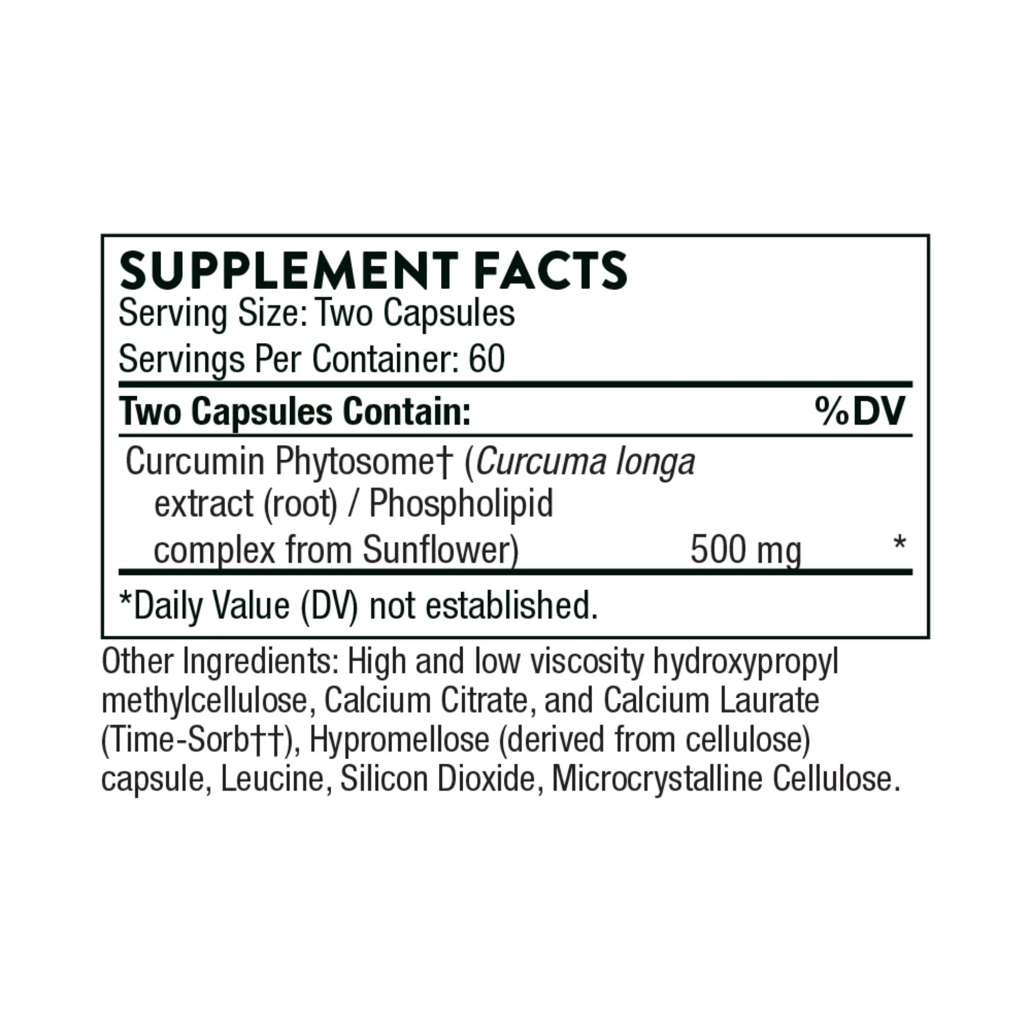Thorne Curcumin Phytosome 300mg 60 Capsules - Nature's Source Inc