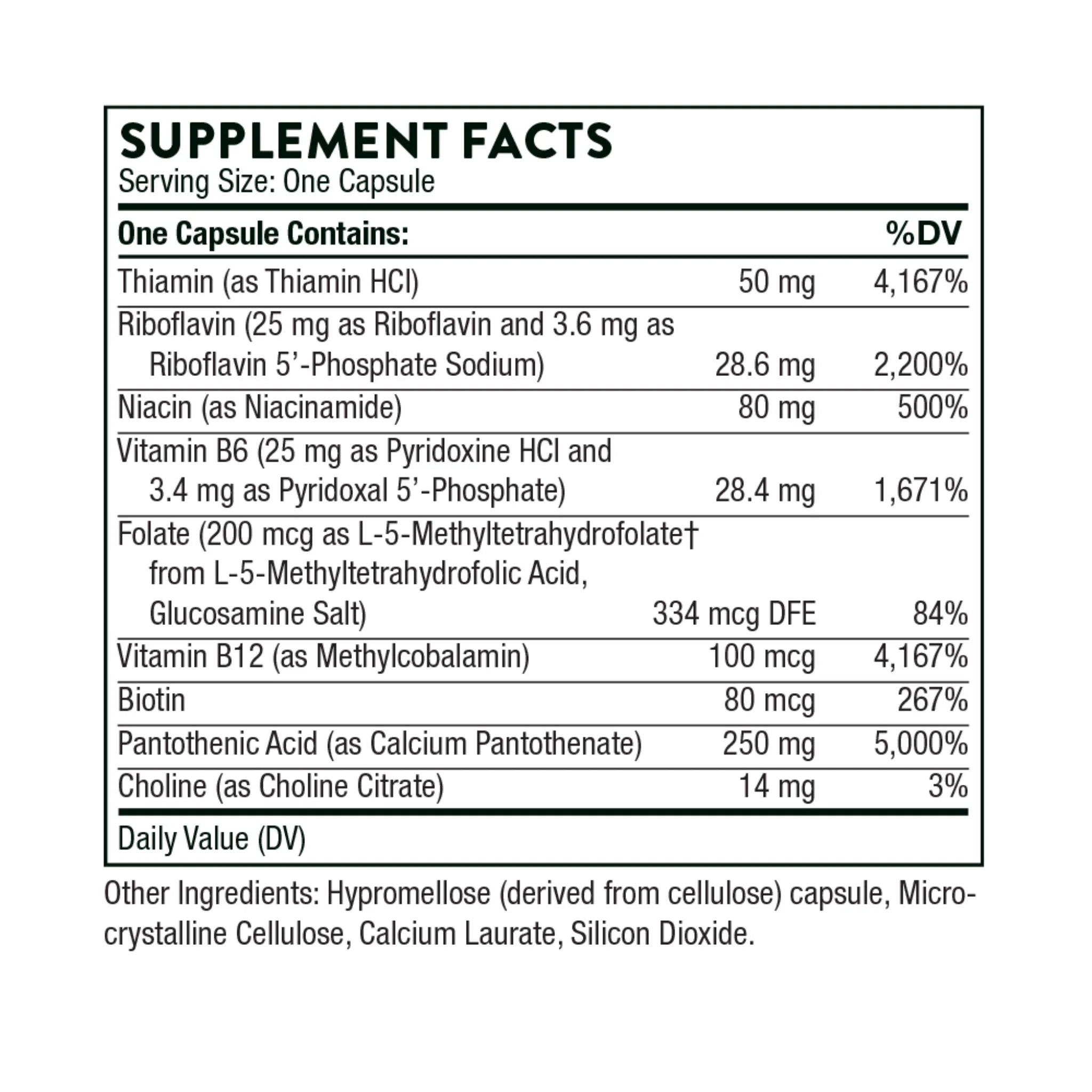 Thorne Stress B Complex - 60 Capsules - Nature's Source Inc