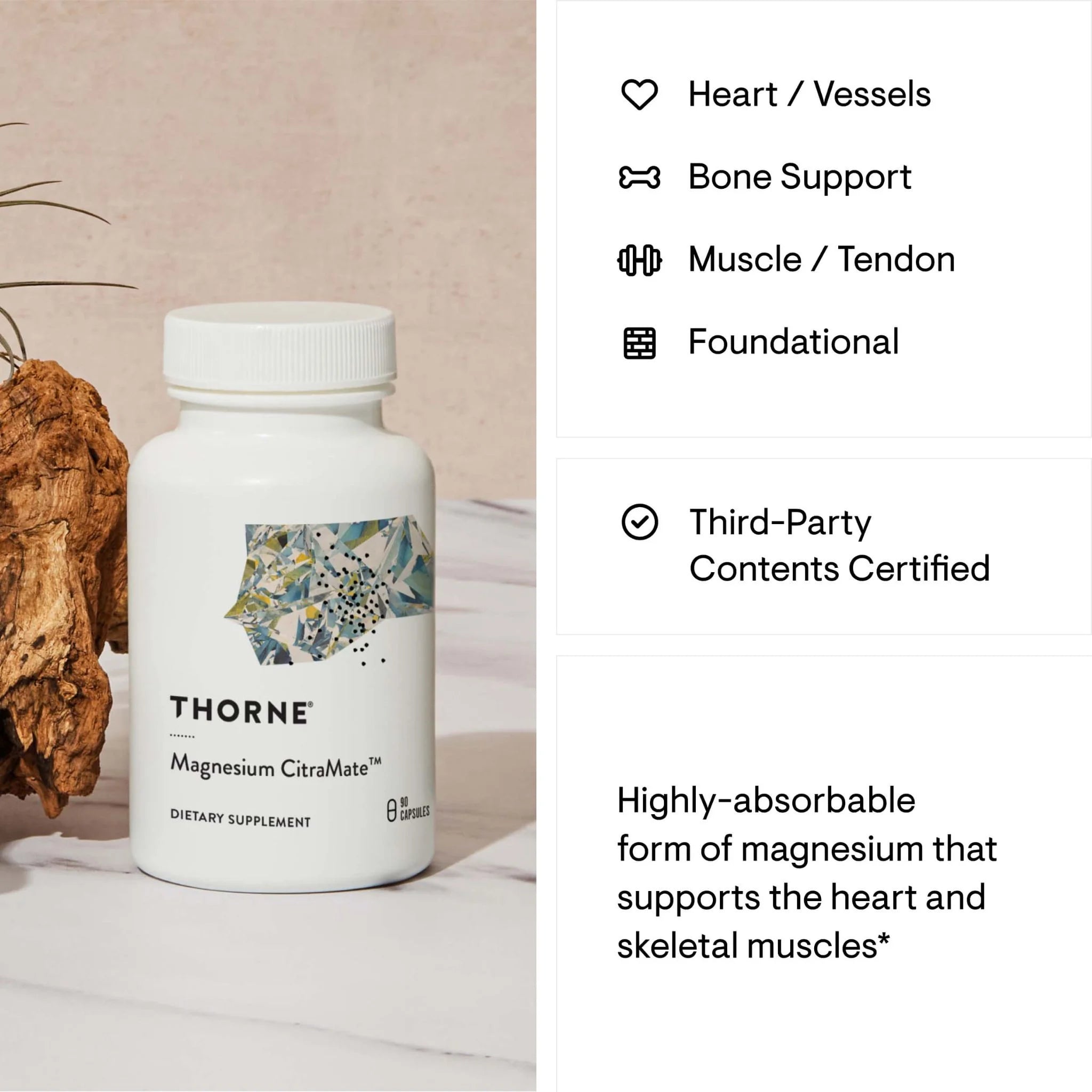 Thorne Magnesium Citramate 135mg 90 Veg-Caps