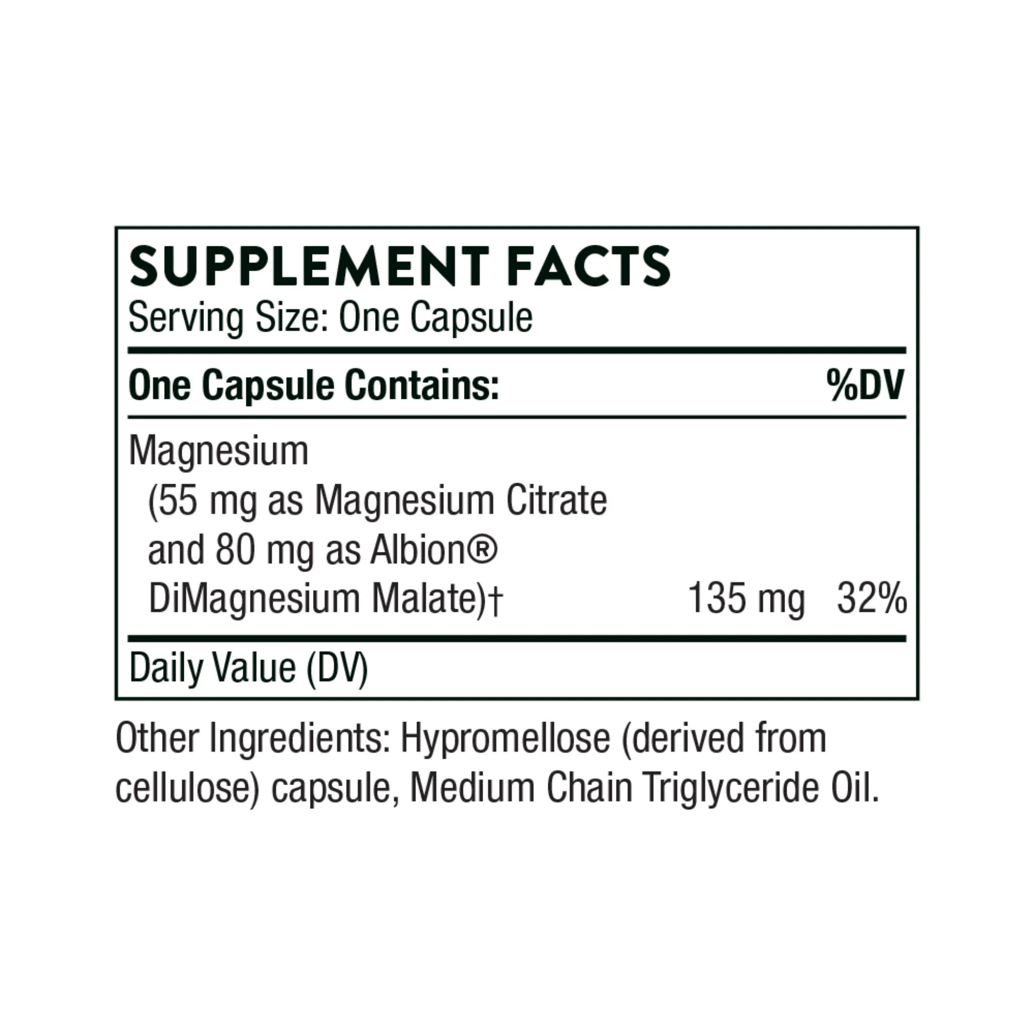 Thorne Magnesium Citramate 135mg 90 Veg-Caps