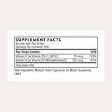 Thorne Vitamin D - K2 Liquid 30ml 1 fl oz - Nature's Source Inc