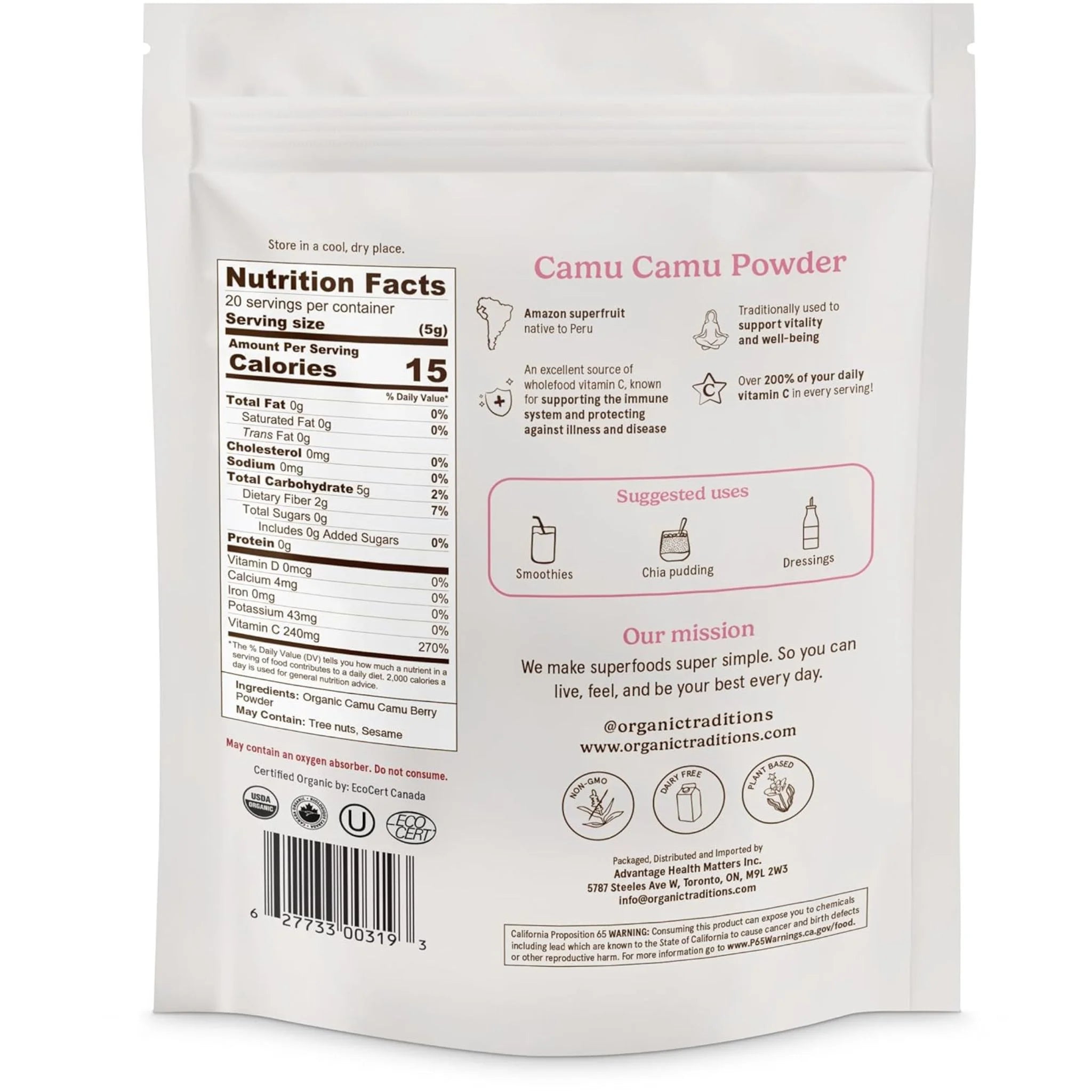Organic Traditions Camu Camu Berry Powder - 100g