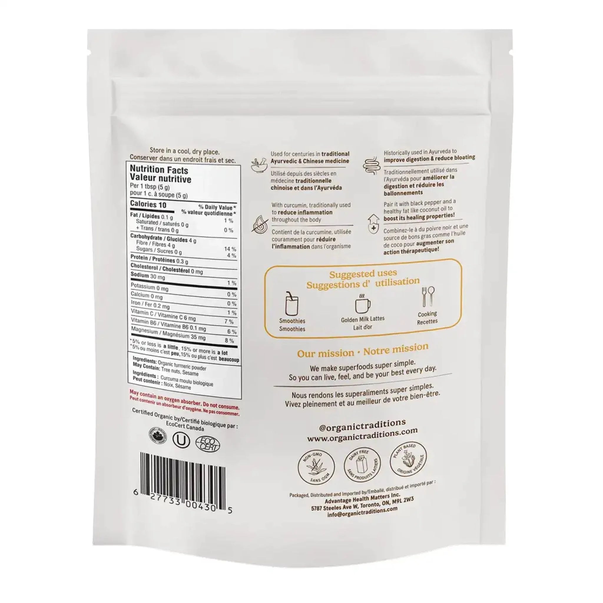 Organic Traditions Turmeric Powder - 200g
