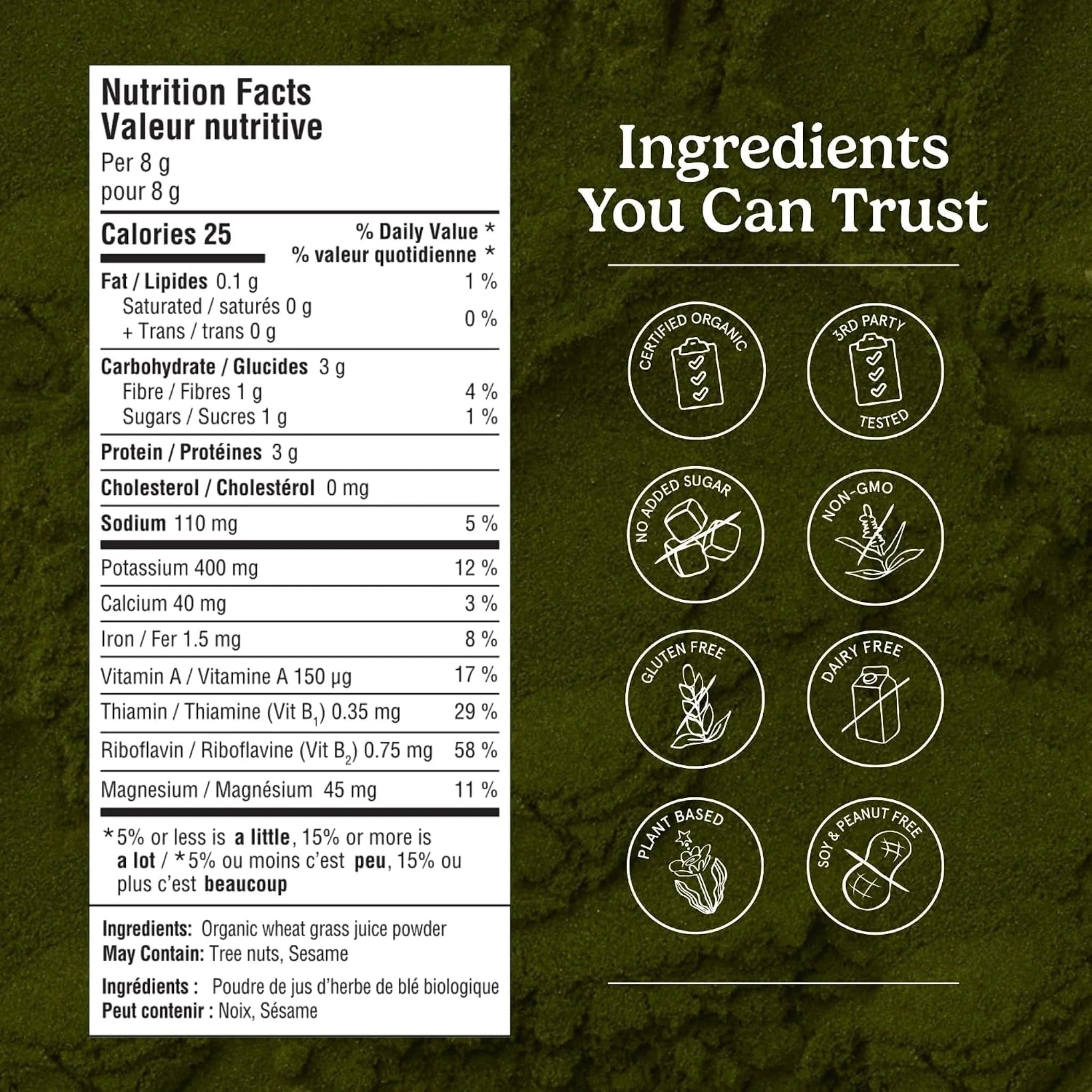Organic Traditions Wheat Grass Juice Powder - 150g