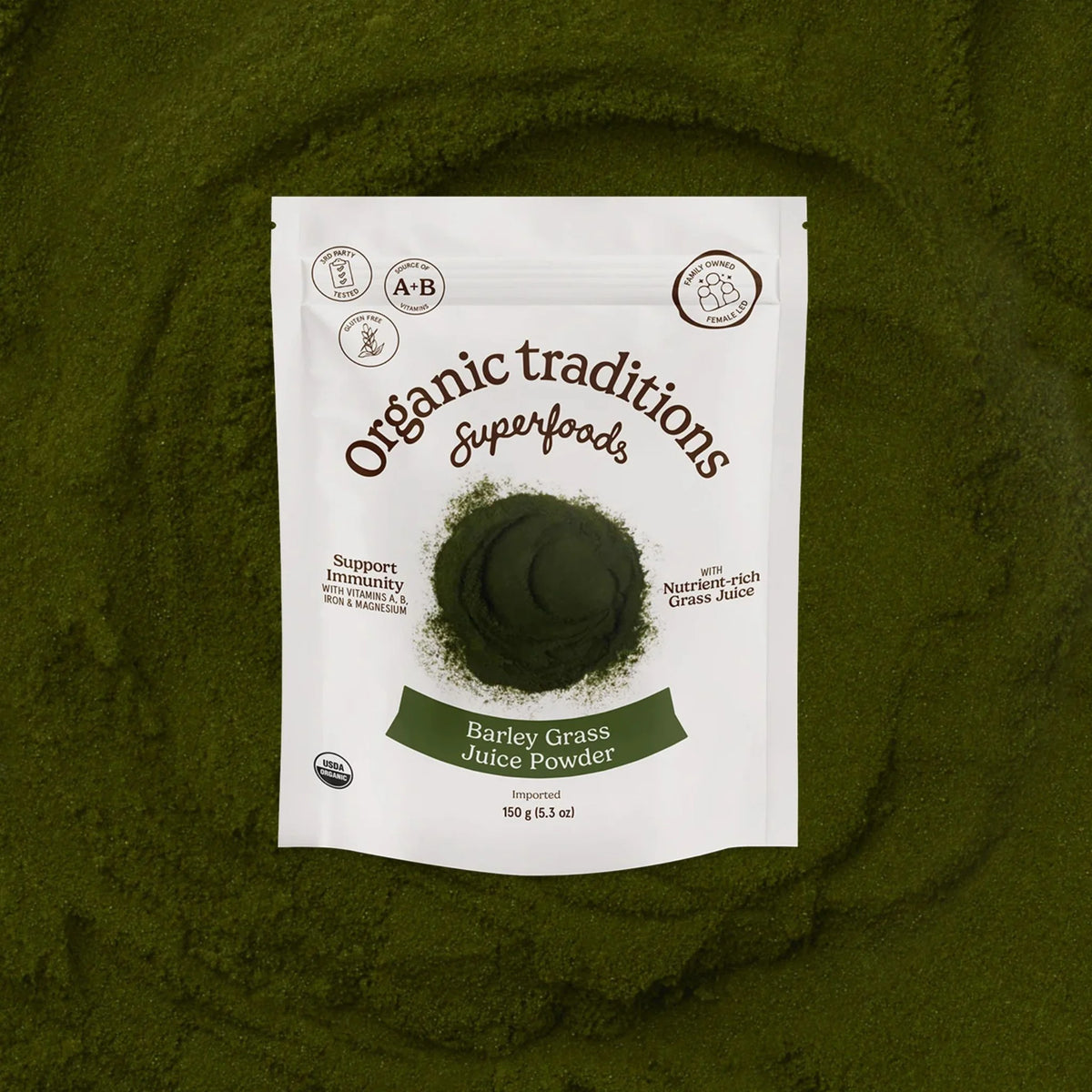 Organic Traditions Barley Grass Juice Powder - 150g - Nature's Source Inc