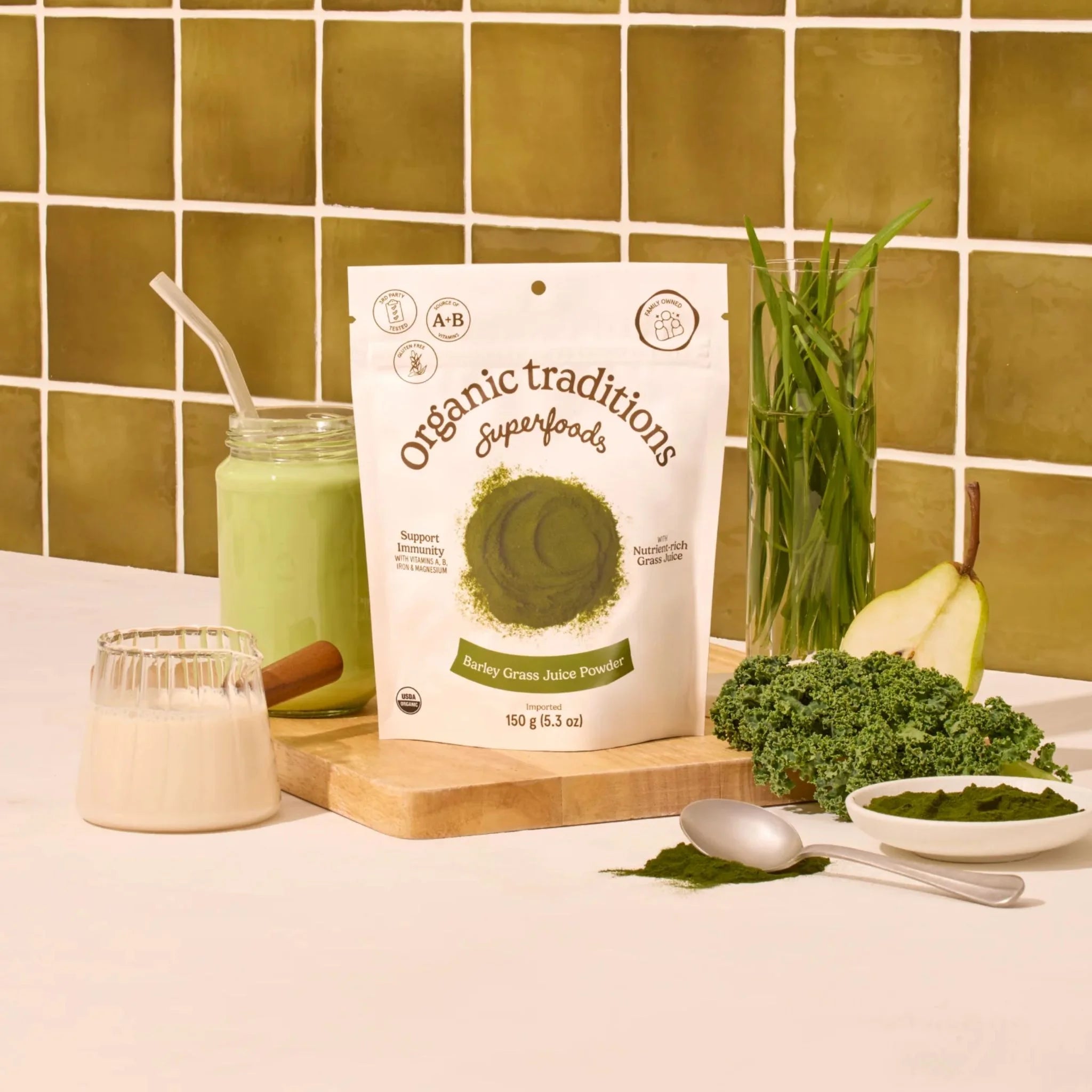 Organic Traditions Barley Grass Juice Powder - 150g - Nature's Source Inc