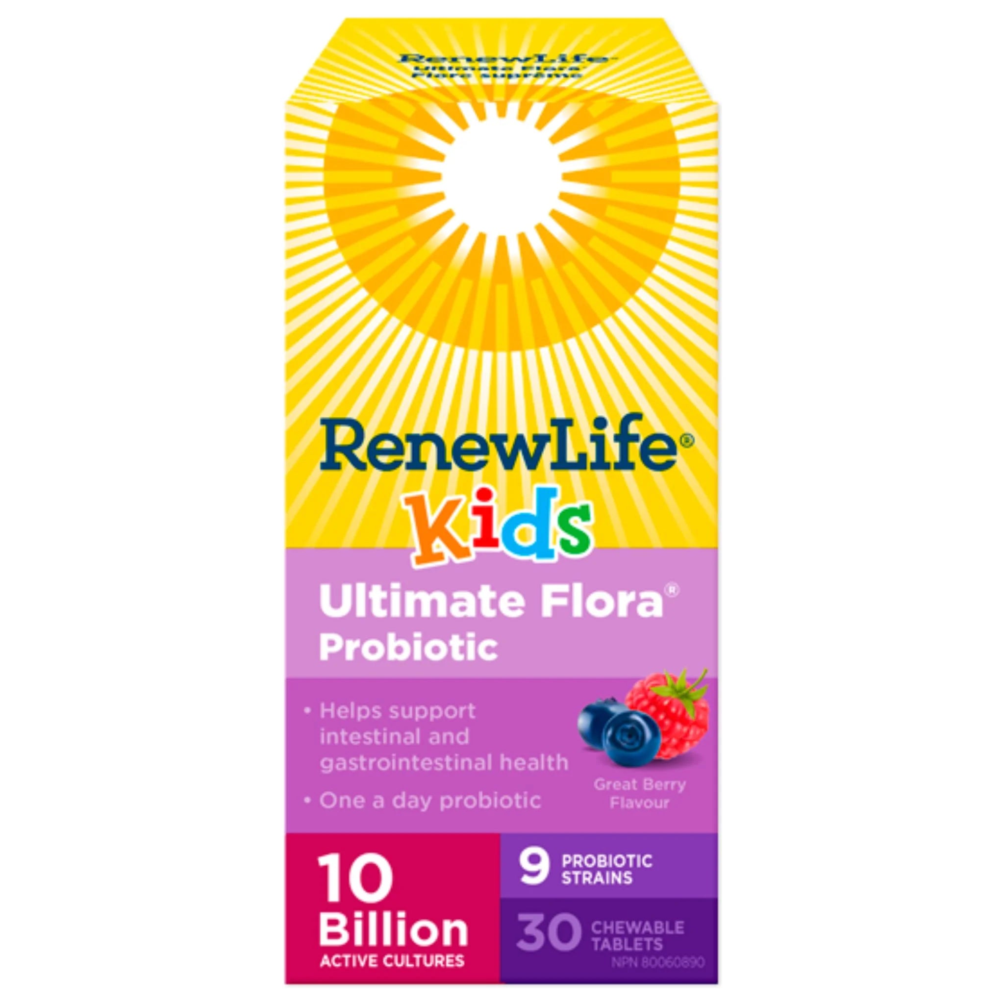Renew Life Ultimate Flora Kids Probiotic 10 Billion 30 Chewable Tablets - Nature's Source Inc
