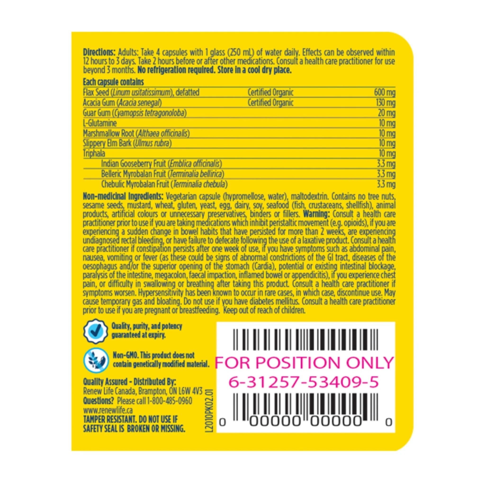 Renew Life FibreSMART (Digestive Support) 240 Veg-Caps - Nature's Source Inc