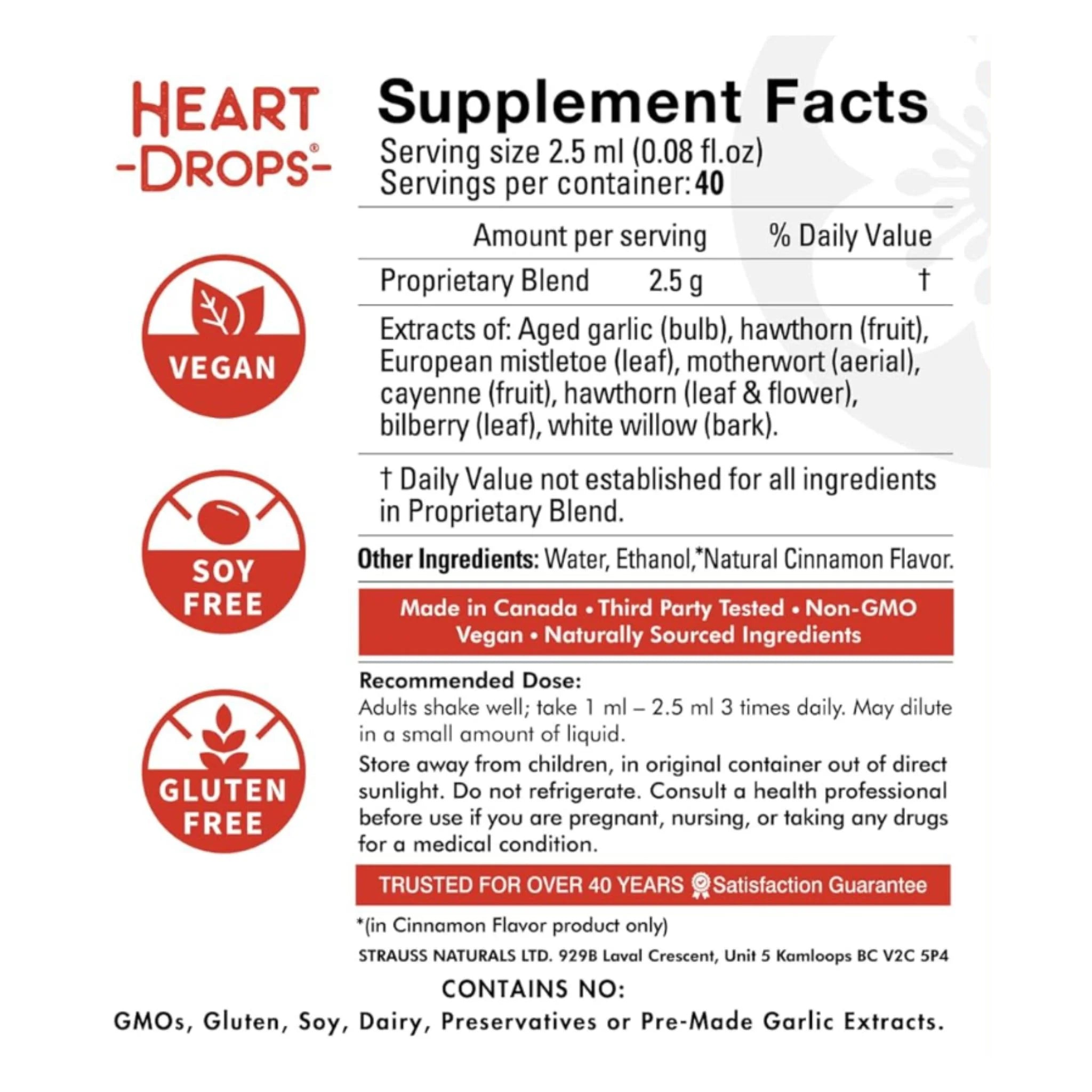 Strauss Original Flavor Heart Drops (100ml)