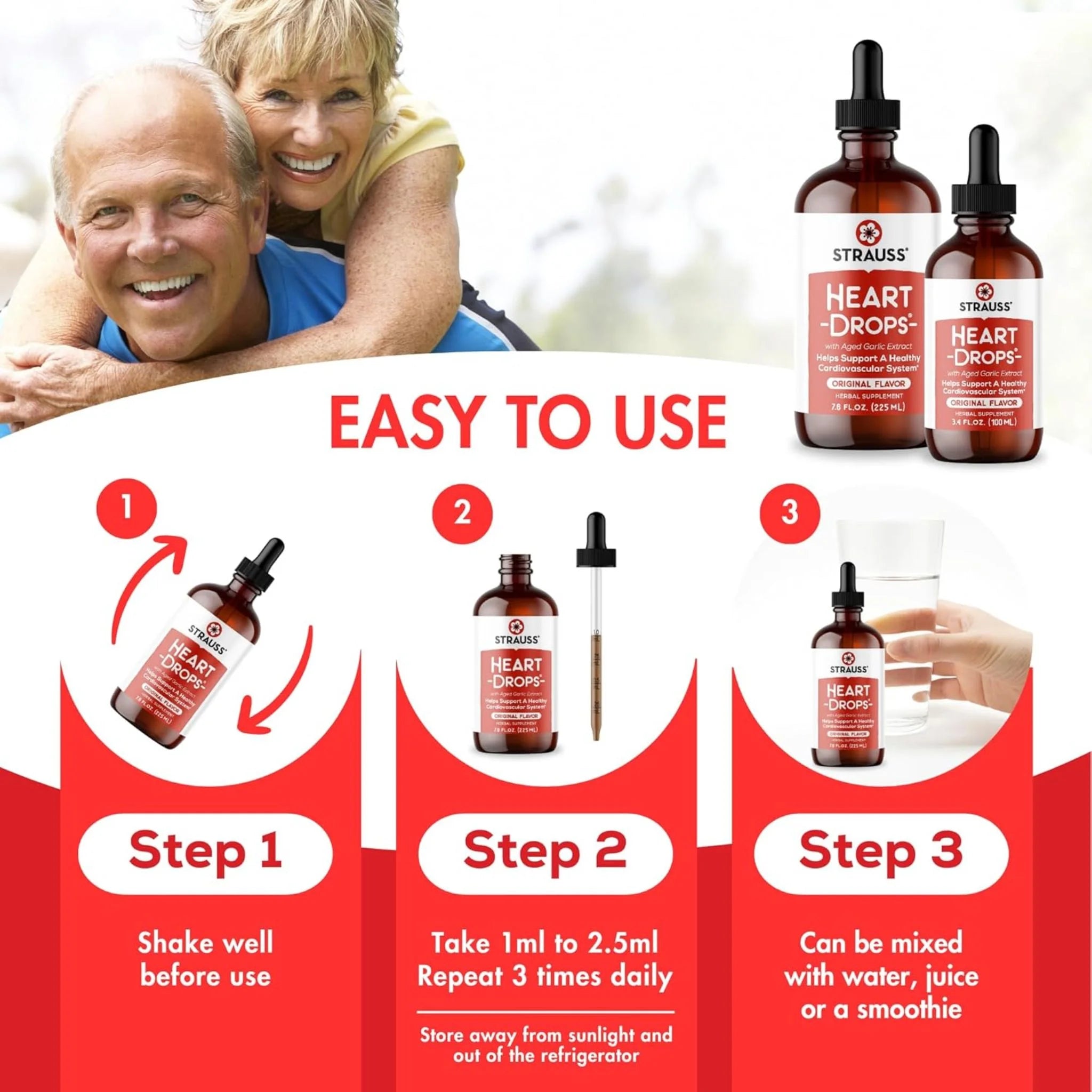 Strauss Original Flavor Heart Drops (100ml)