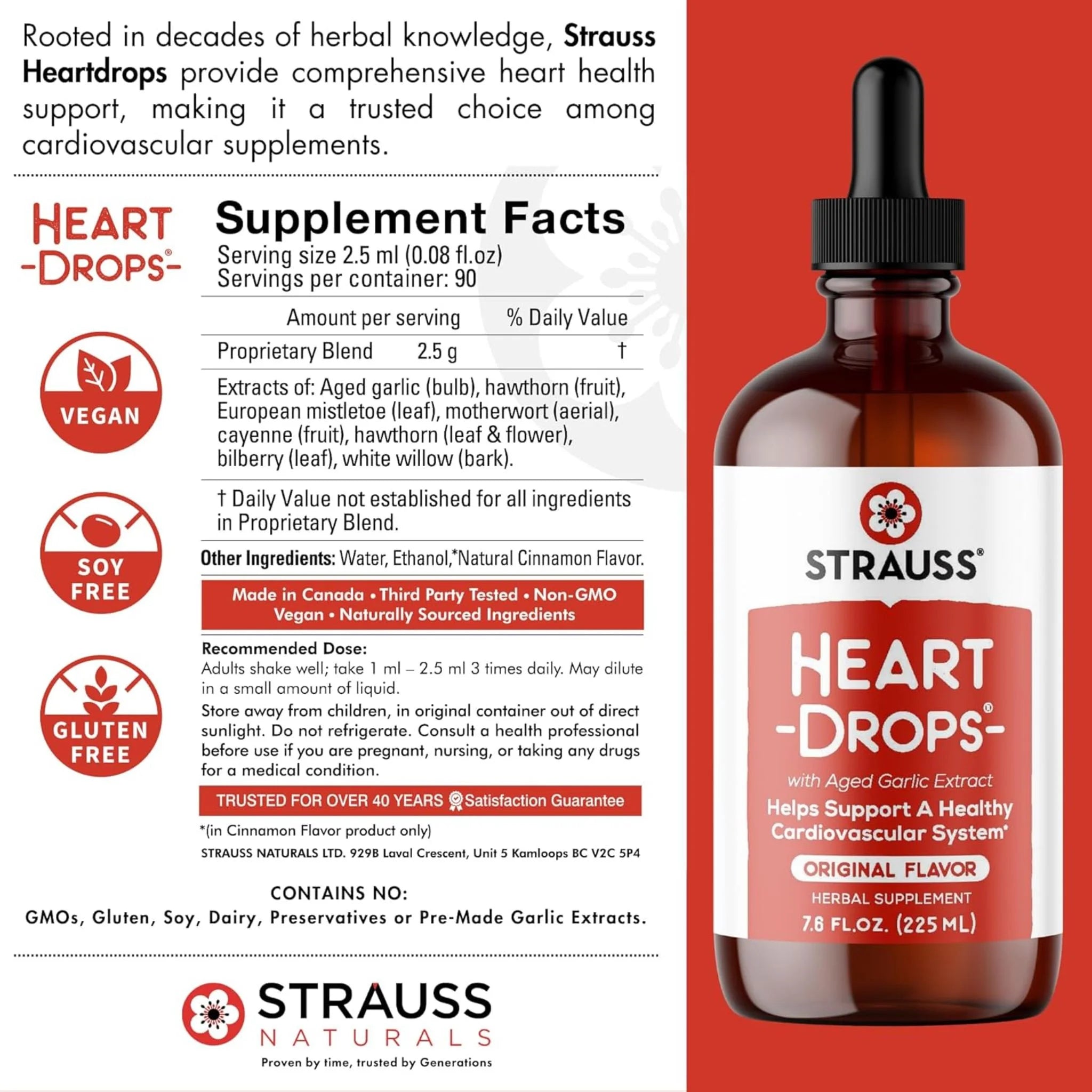 Strauss Heartdrops Original (225ml) - Nature's Source Inc