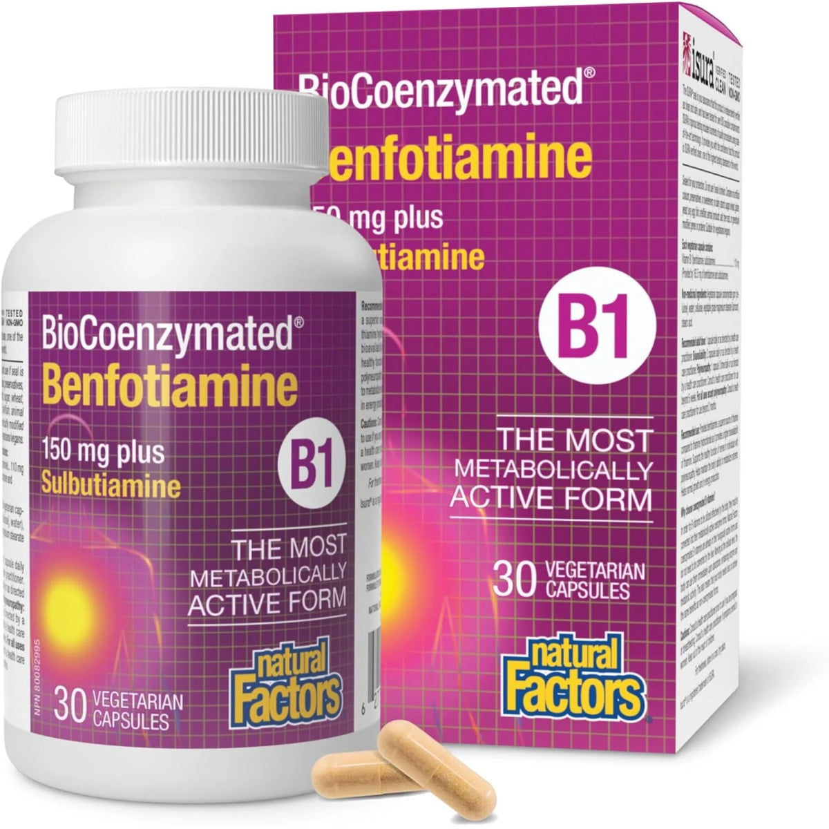 Natural Factors Biocoenzymated Benfotiamine B1 30c