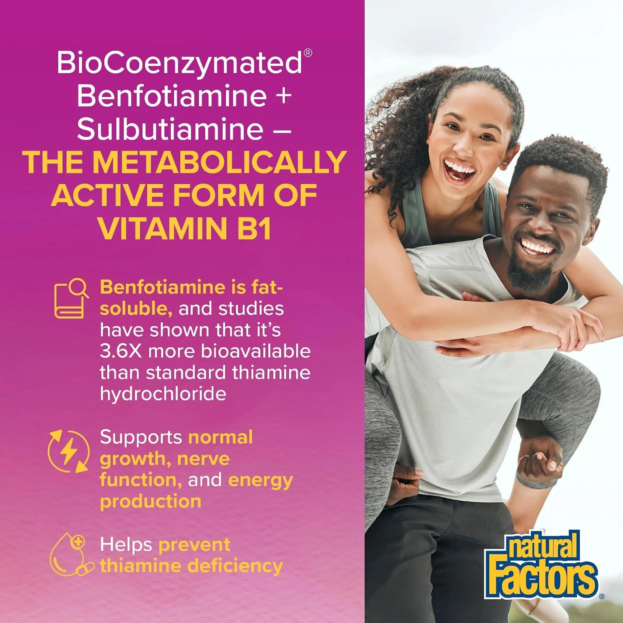 Natural Factors Biocoenzymated Benfotiamine B1 30c