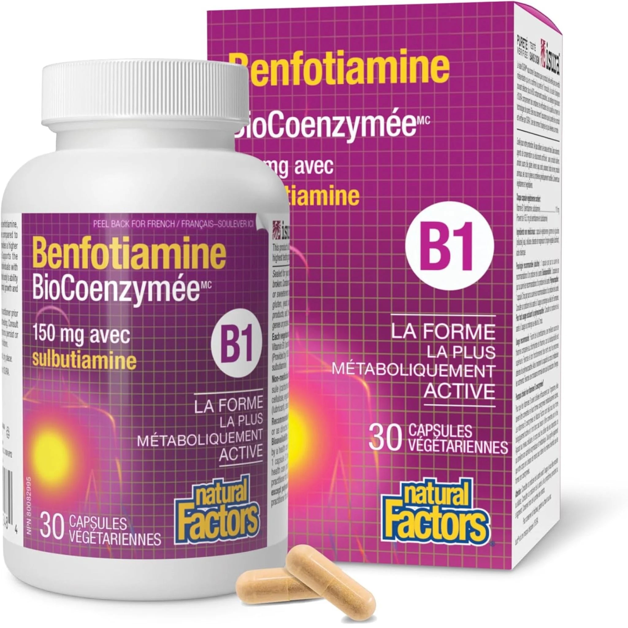 Natural Factors Biocoenzymated Benfotiamine B1 30c