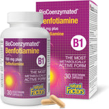 Natural Factors Biocoenzymated Benfotiamine B1 30c