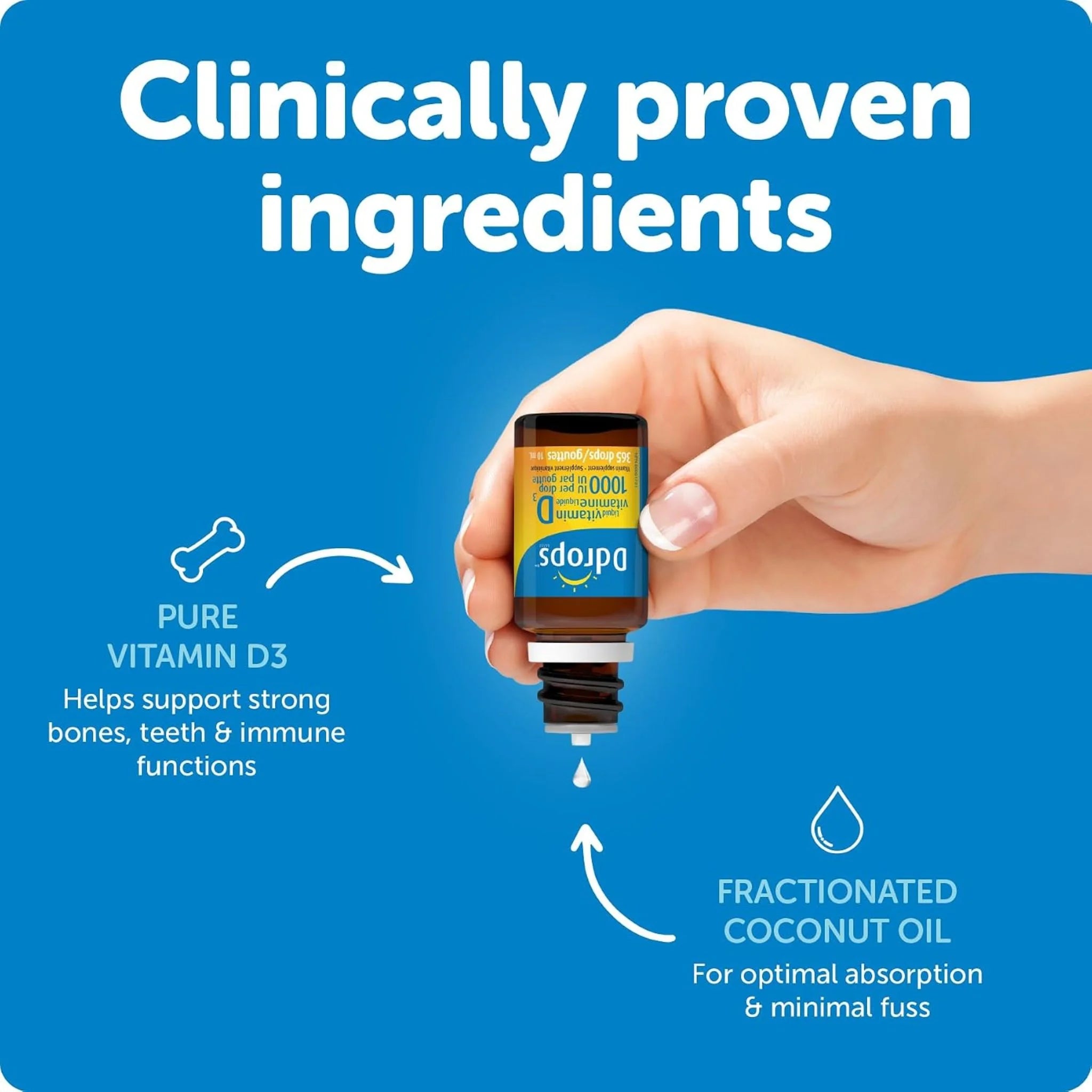 Ddrops 1000IU Liquid Vitamin D3 365 Drops