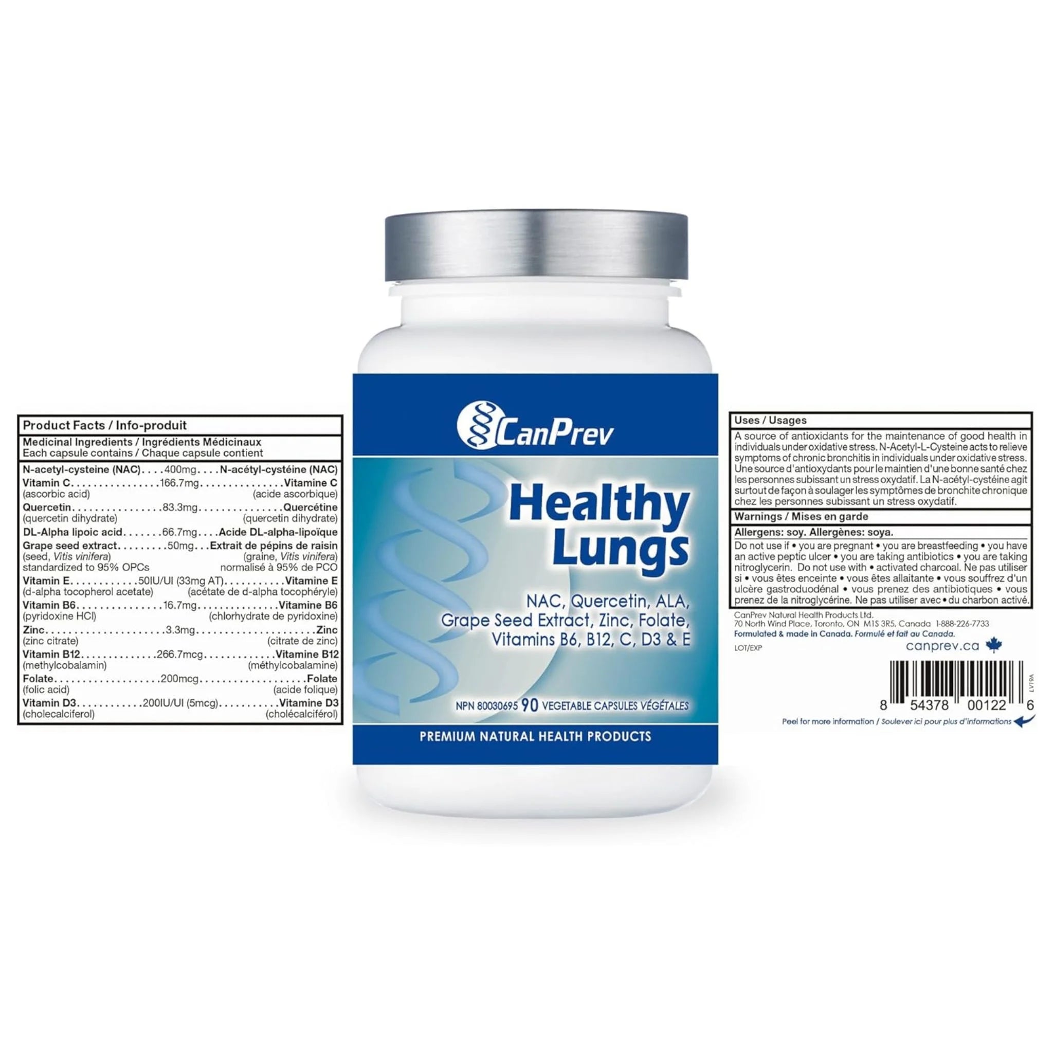 CanPrev Healthy Lungs 90 Vegan Capsules - Nature's Source Inc
