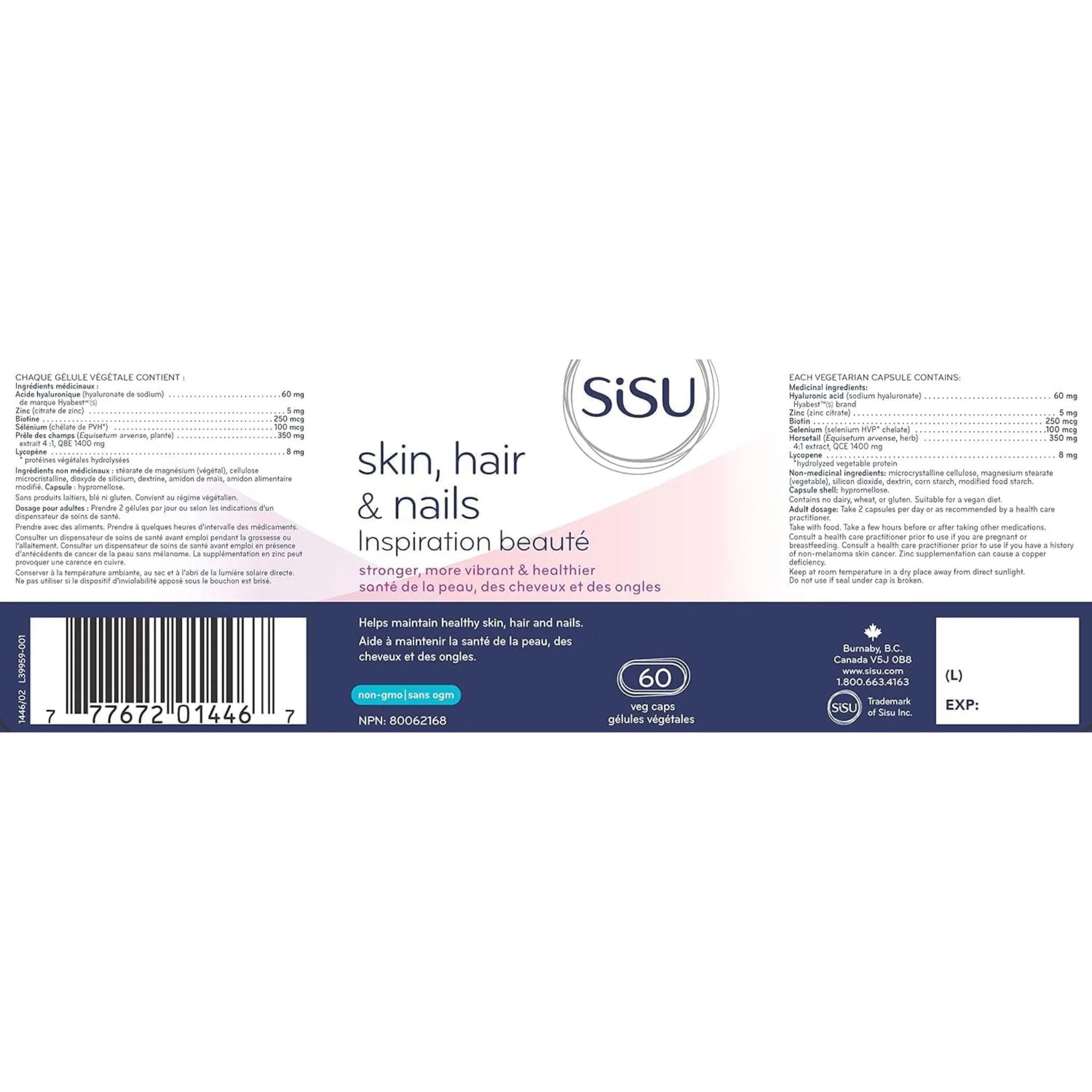 Sisu Skin, Hair And Nails 60 Veg Capsules