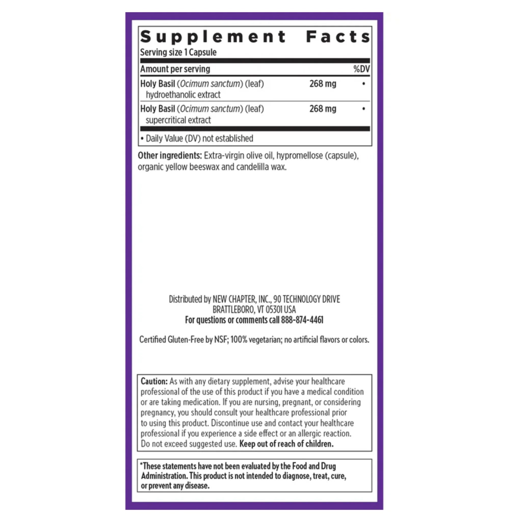 New Chapter Holy Basil Force 60 Capsules