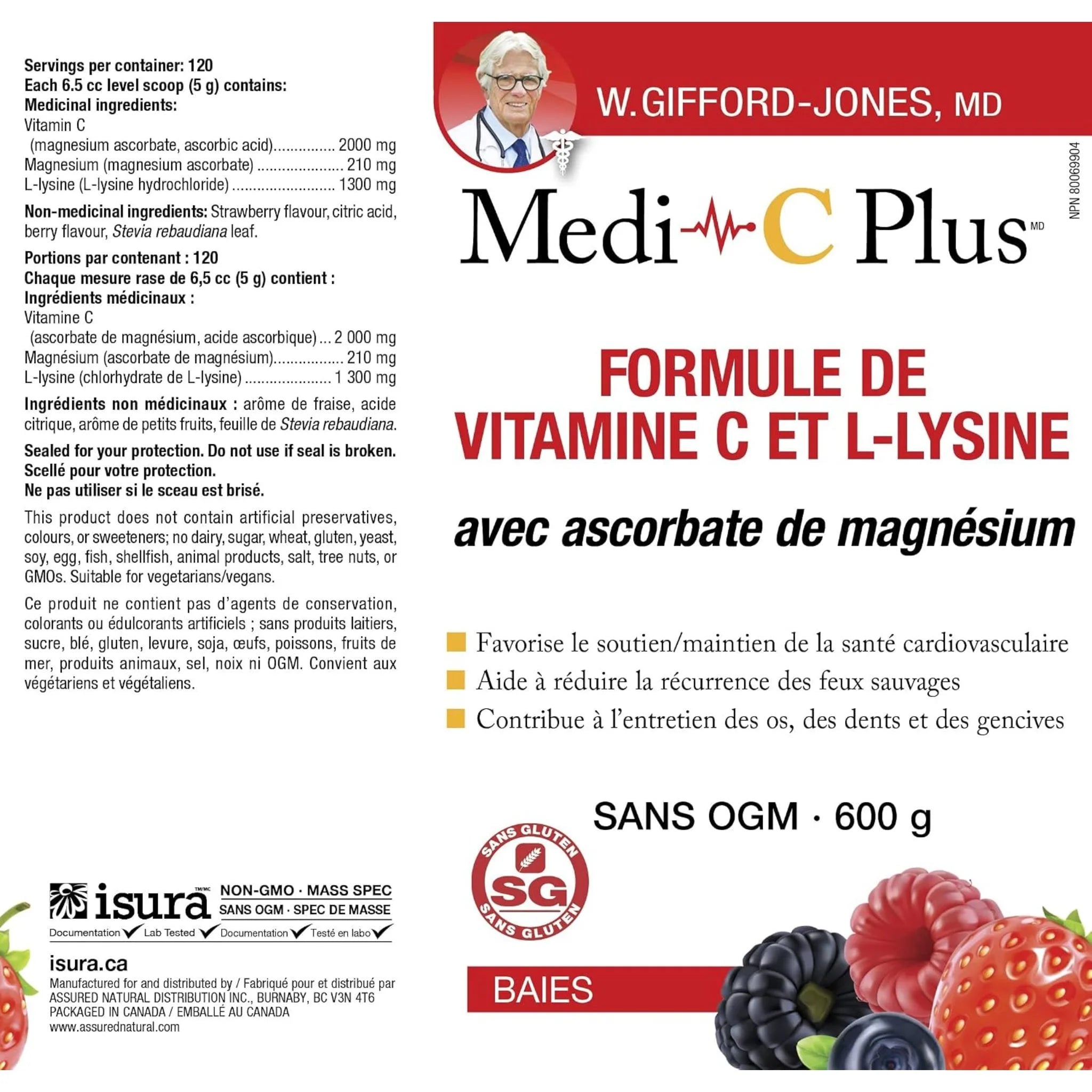 Medi-C Plus With Magnesium Ascorbate Berry 600g